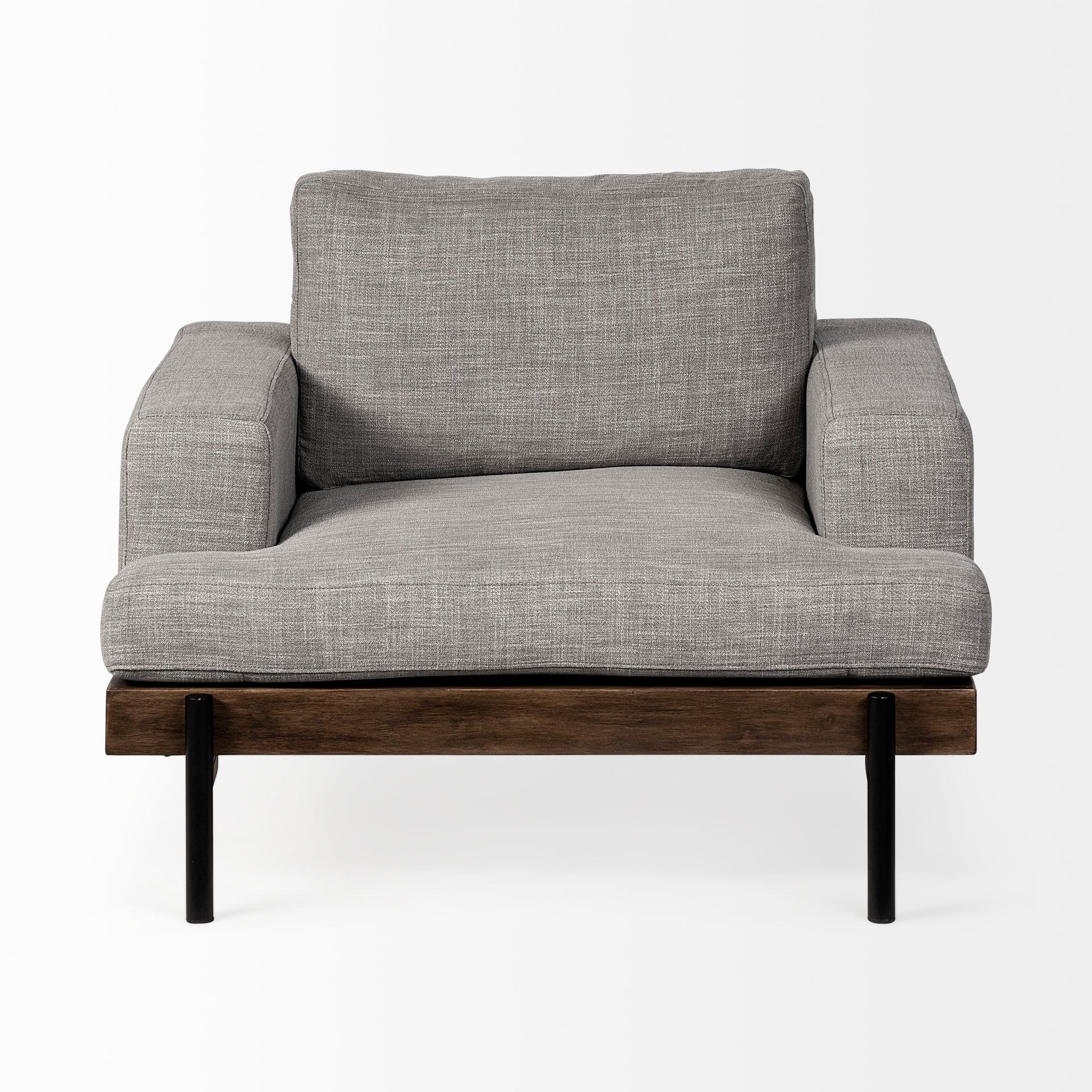 Colburne I Gray Fabric W/ Wood and Iron Frame Accent Chair