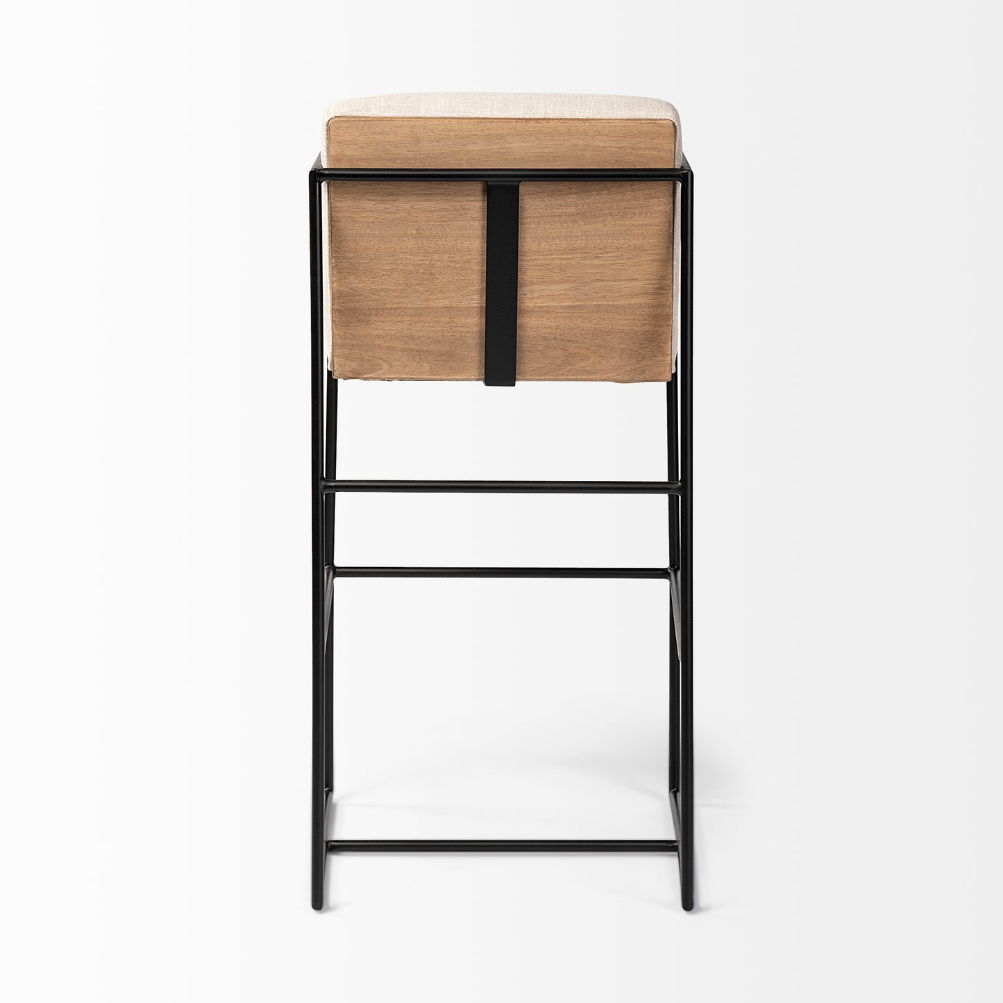 Stamford Bar Counter Stool Beige Fabric | Black Metal | Bar - bar-stools