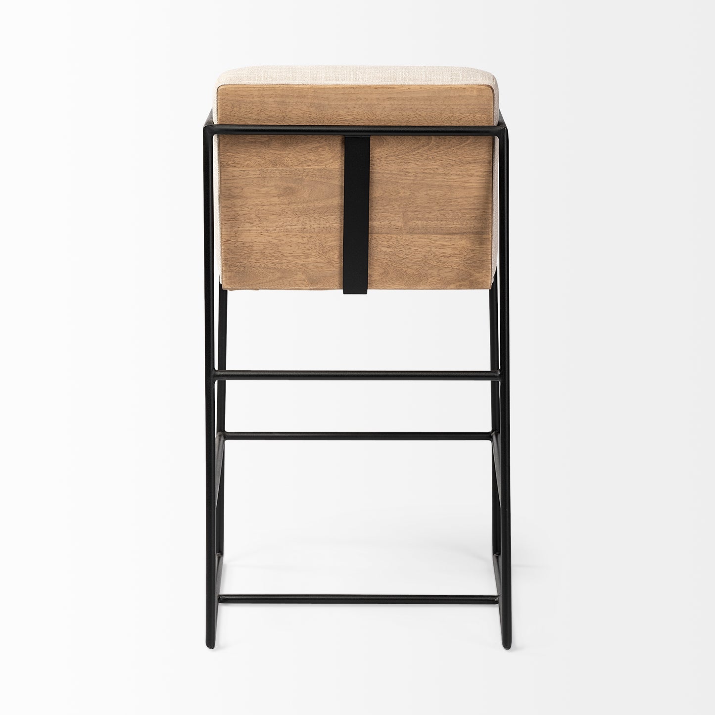 Stamford Bar Counter Stool Beige Fabric | Black Metal | Counter - bar-stools