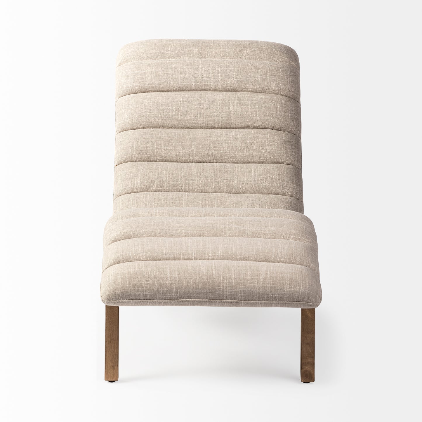 Pierre Beige Fabric Upholstered Armless Chaise Lounge Chair