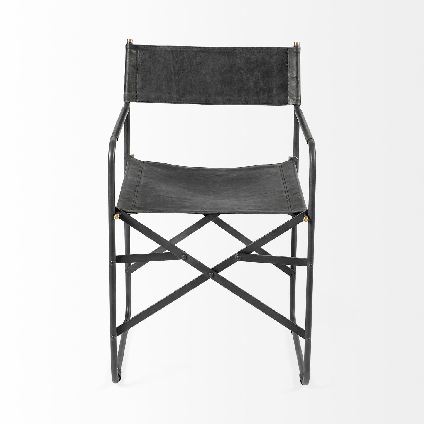 Direttore Dining Chair Black Leather | Black Metal - dining-chairs