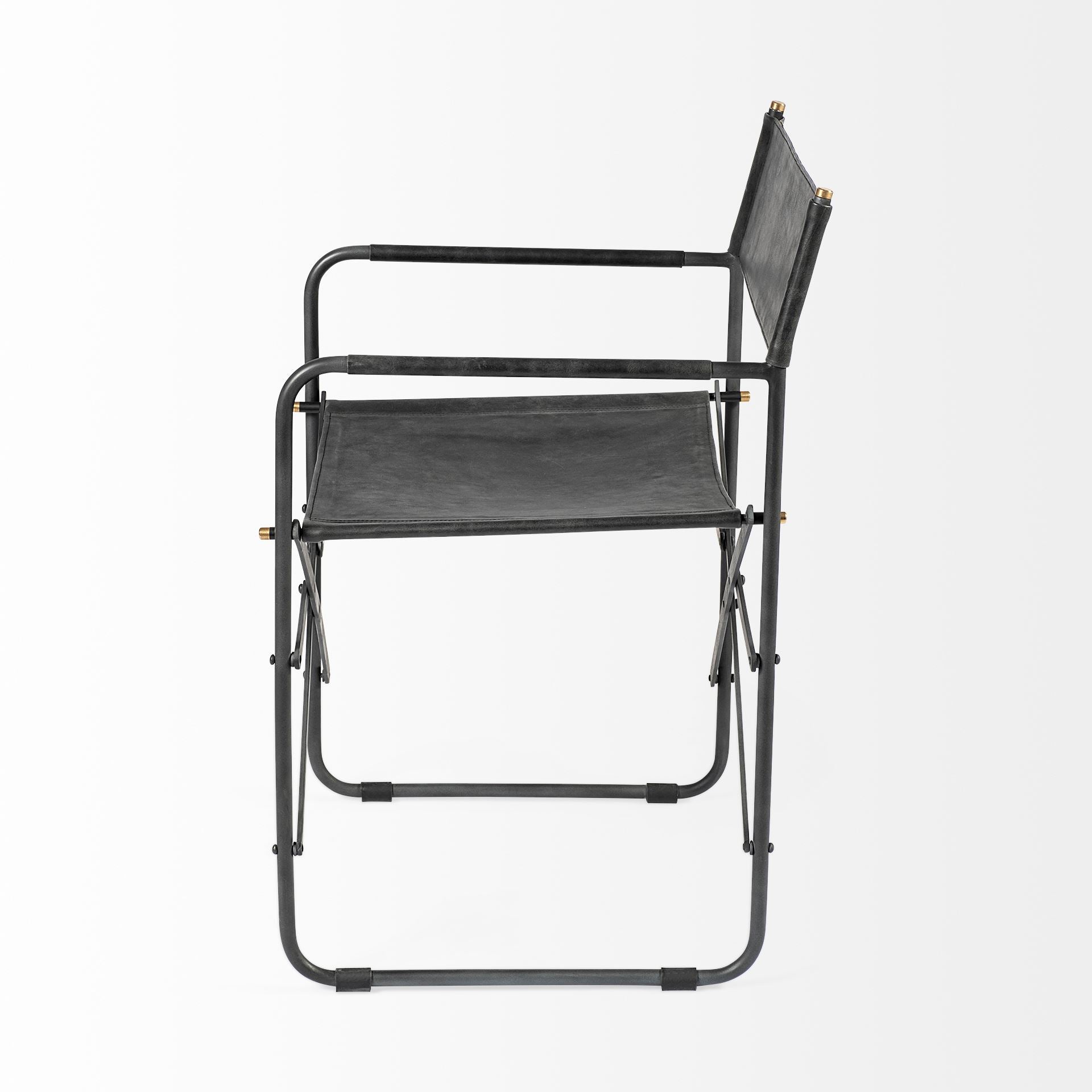 Direttore Dining Chair Black Leather | Black Metal - dining-chairs