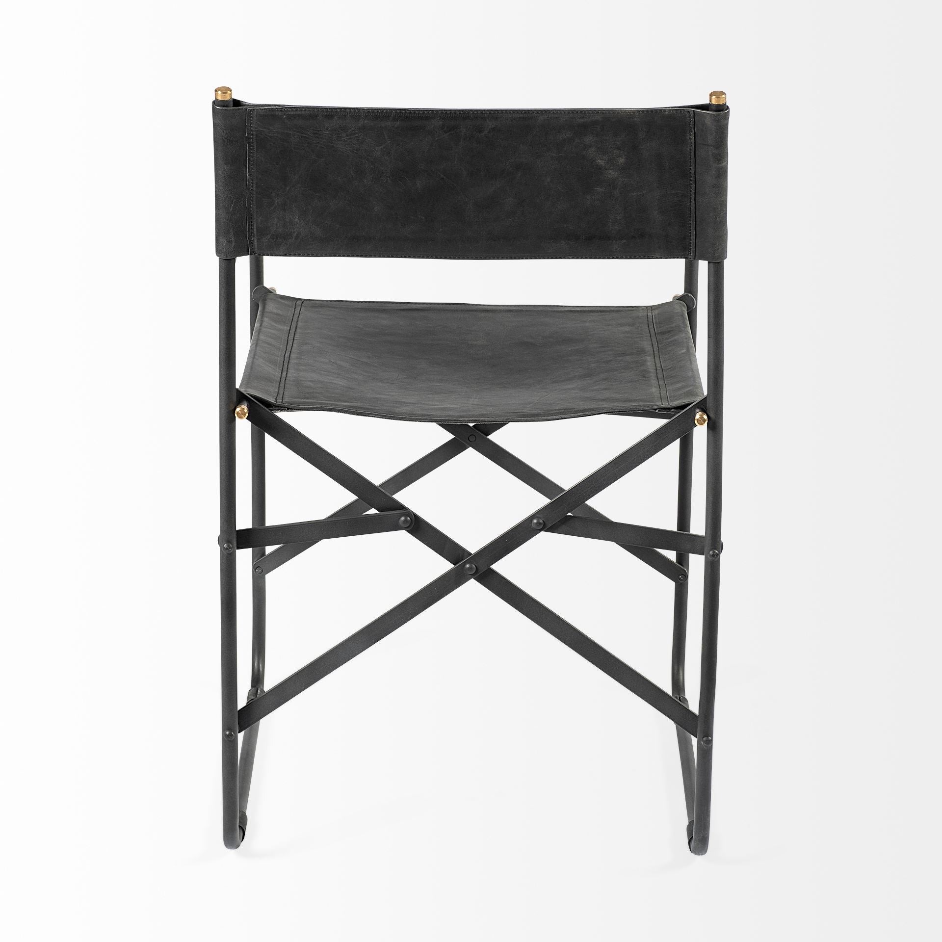 Direttore Dining Chair Black Leather | Black Metal - dining-chairs