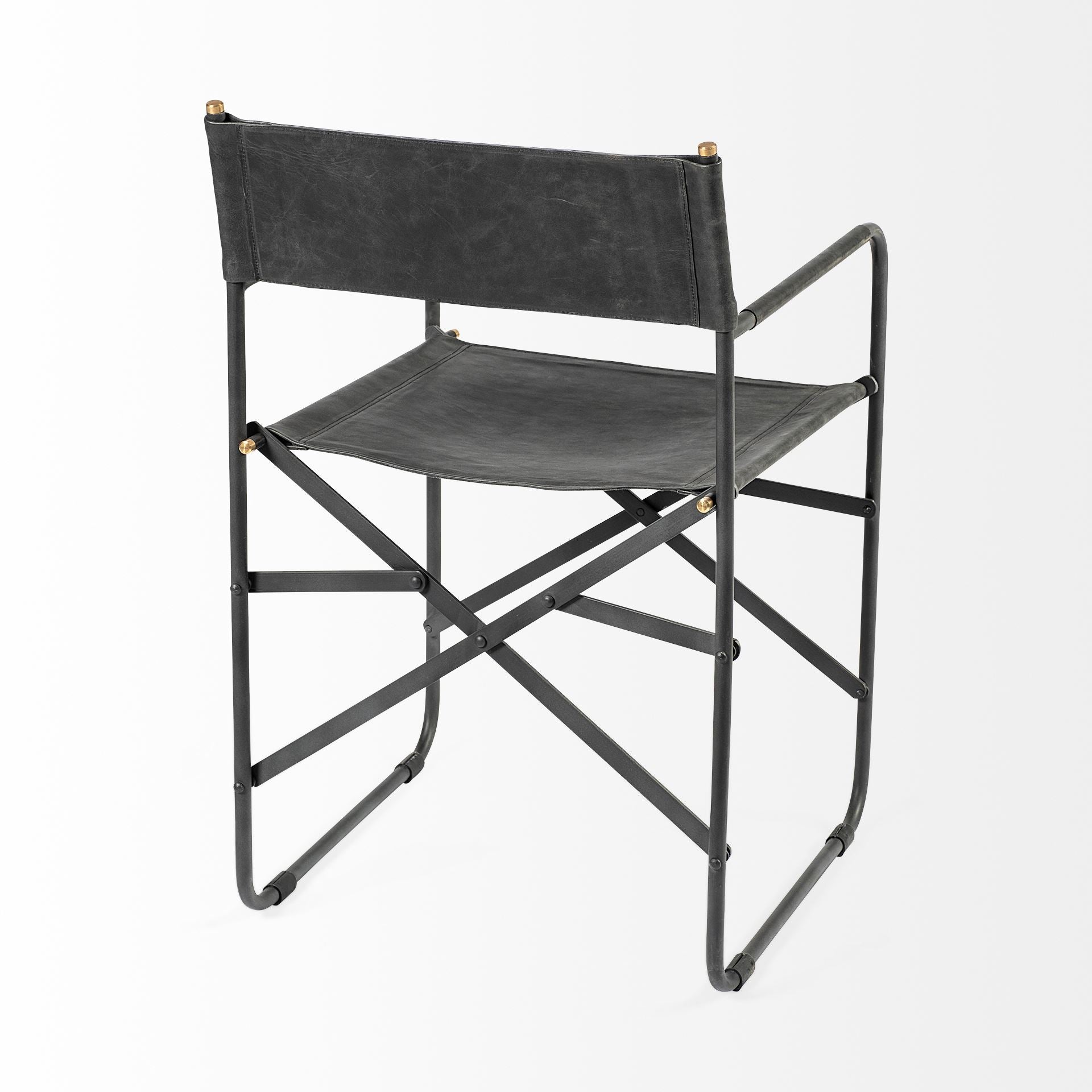 Direttore Dining Chair Black Leather | Black Metal - dining-chairs