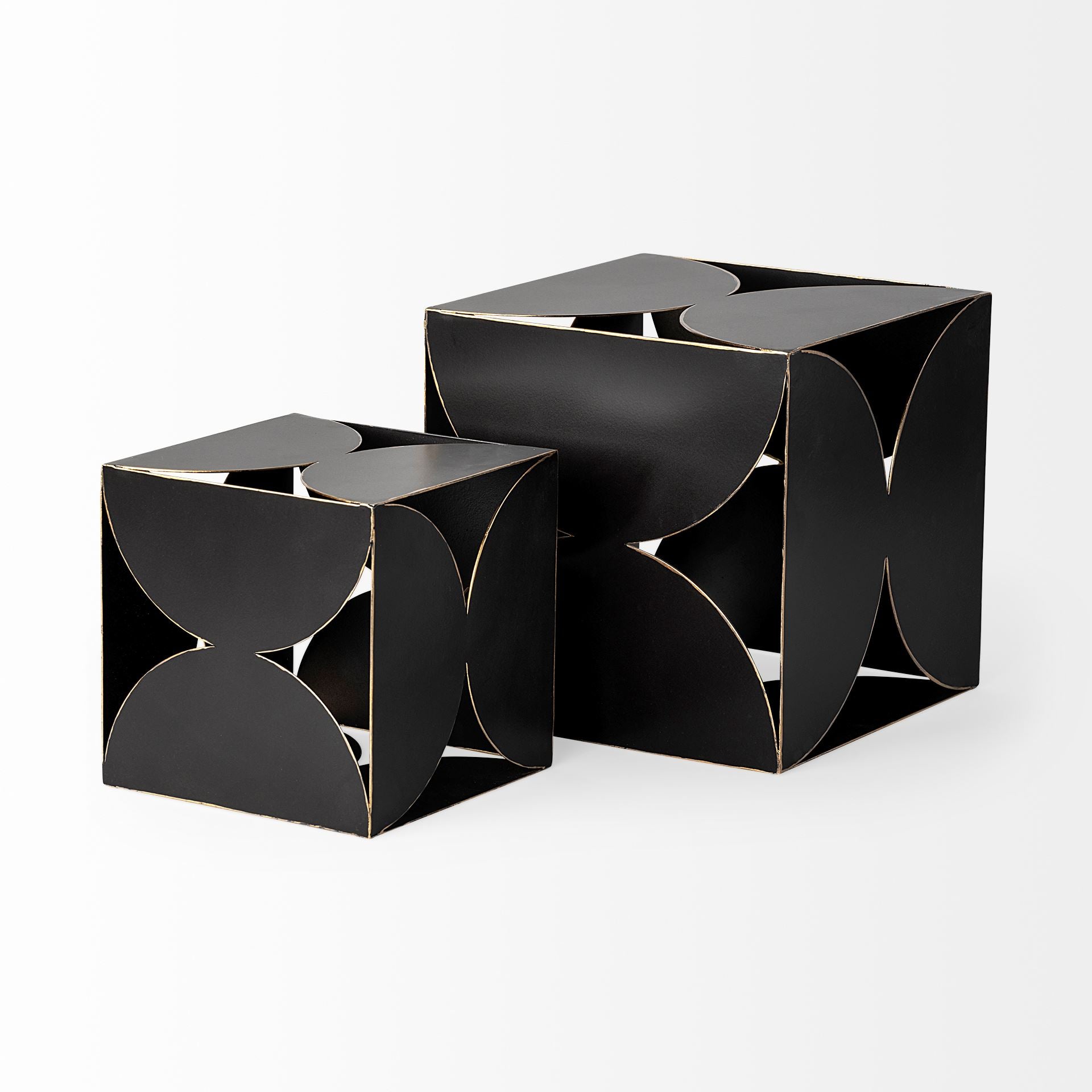 Darren (Large) 8L x 8W Black Metal Decorative Cube