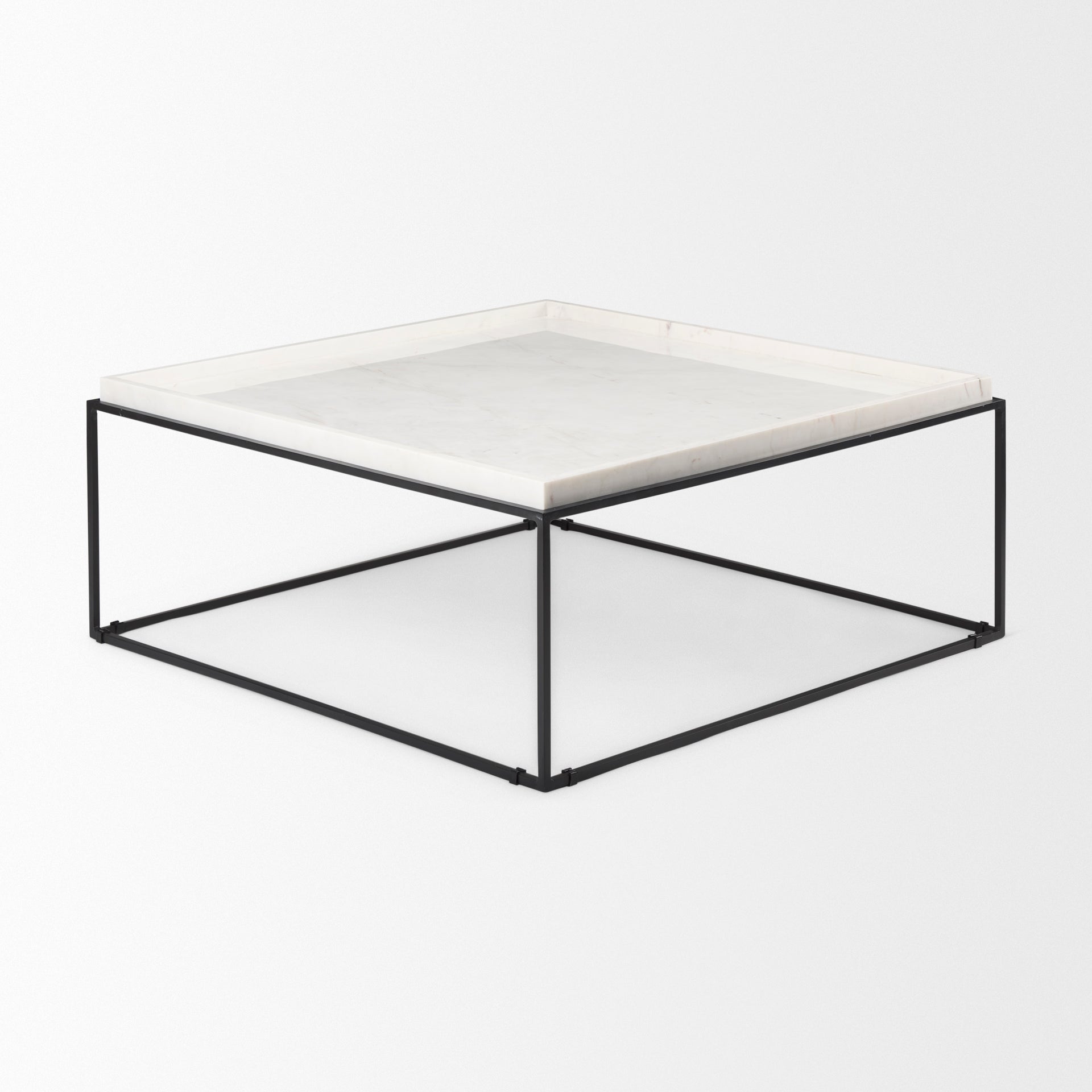 Nathan Coffee Table White Marble | Black Metal - coffee-tables