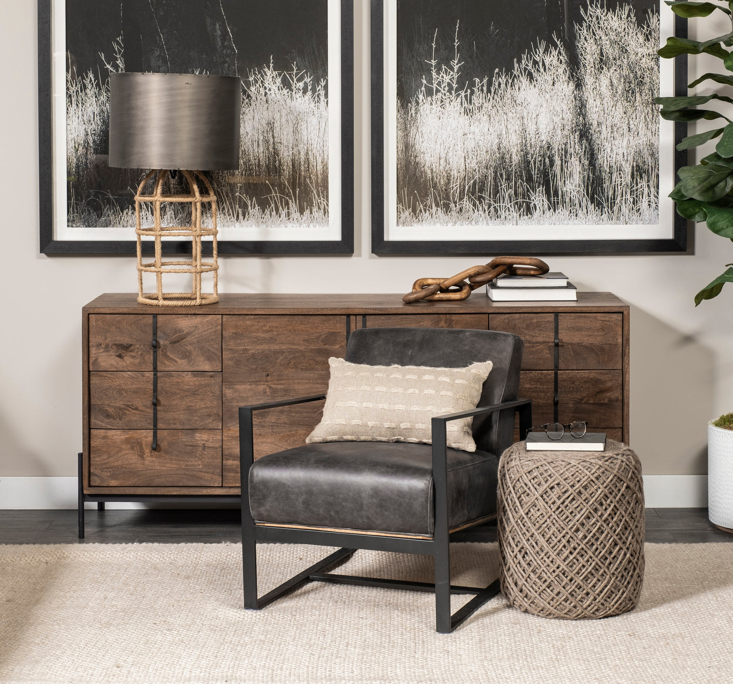 Alix 29L x 5W Brown Wooden Hand-Made 5 Link Chain