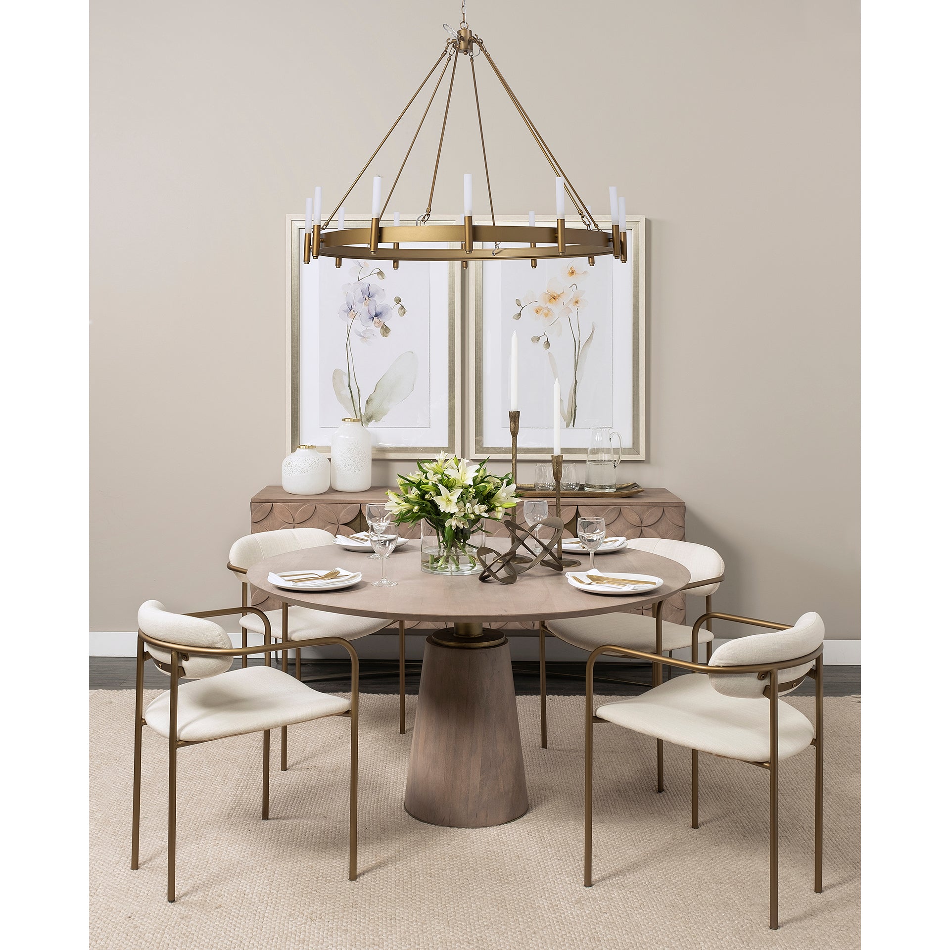 Decamp Chandelier Gold Metal - chandeliers