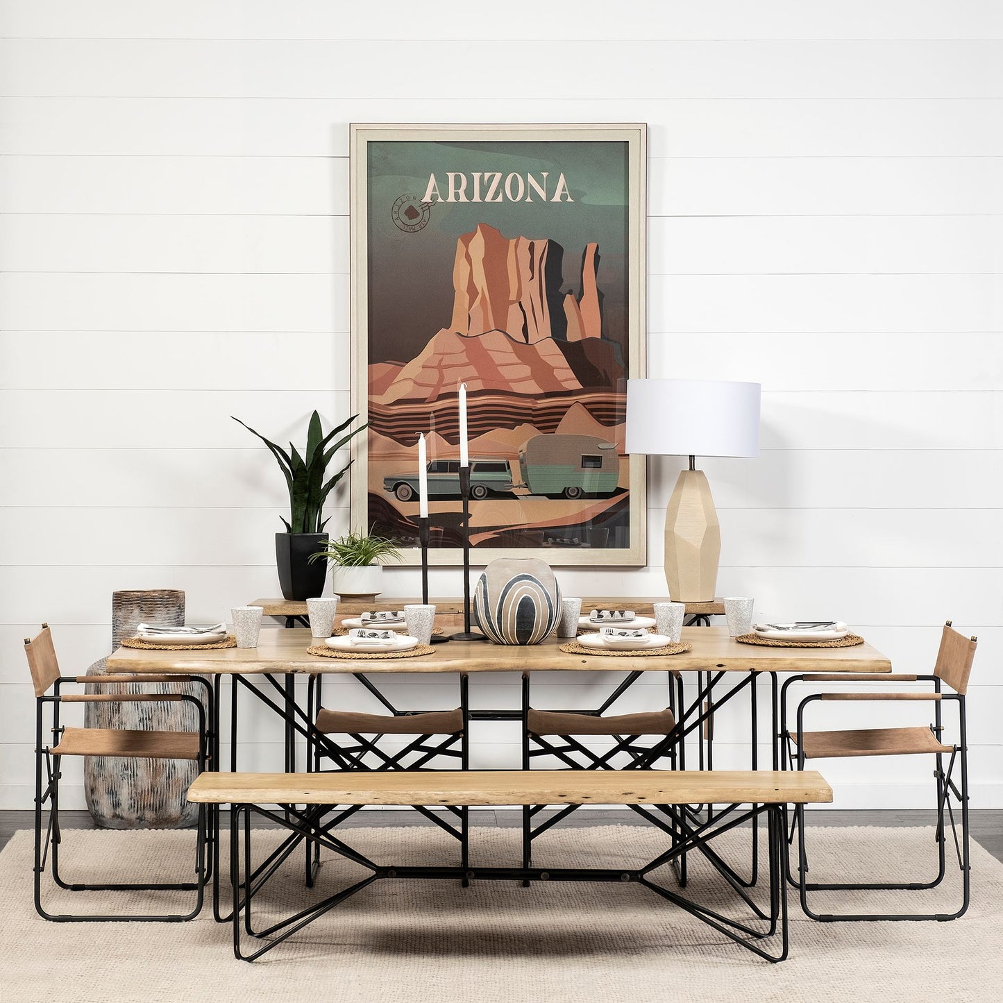 Papillion I 66L x 16W Blonde Wood and Iron Console Table