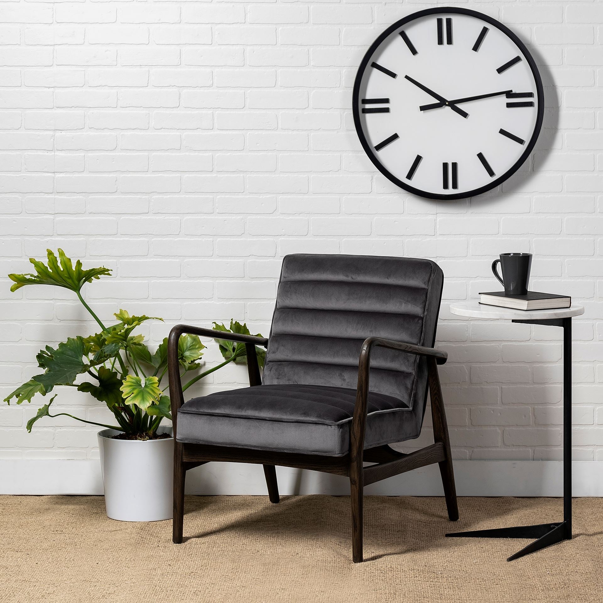 Ballatine Accent Table White Marble | Black Metal - accent-tables