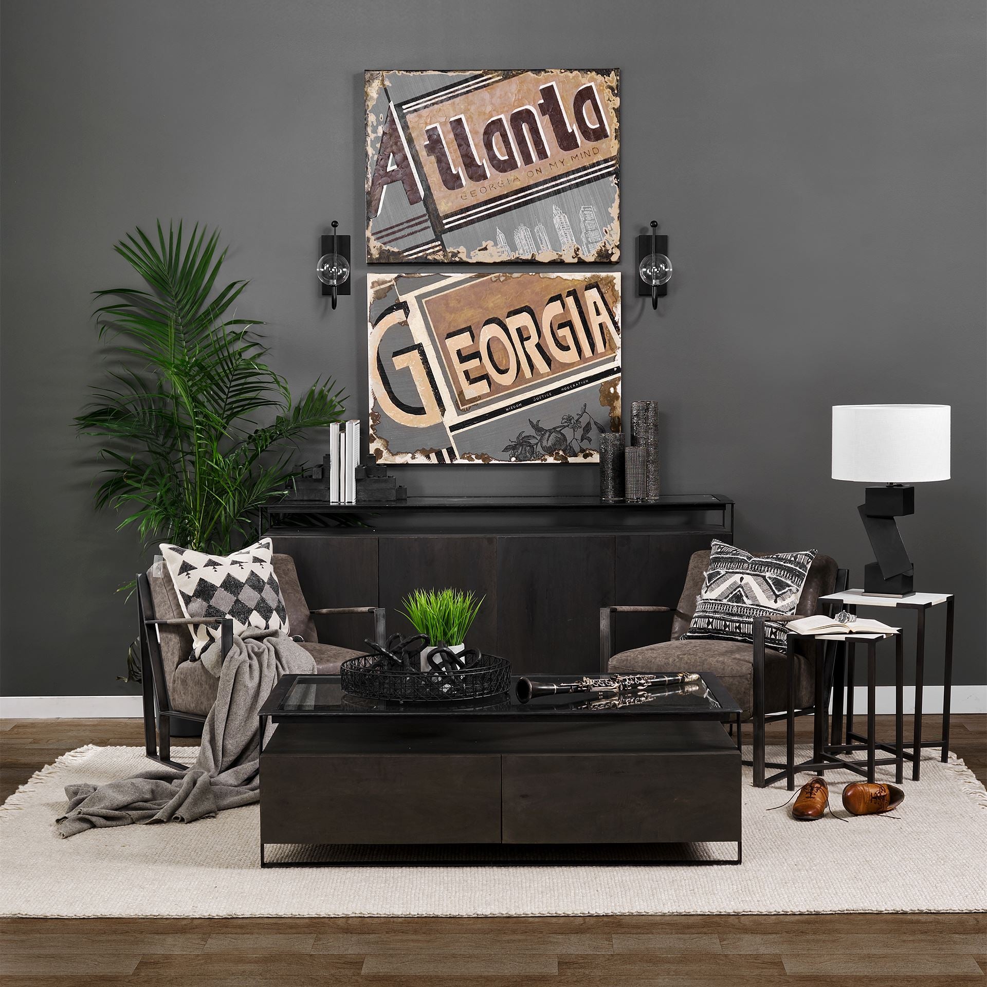 Vidro Sideboard Gray Wood | Glass - sideboards-and-buffets