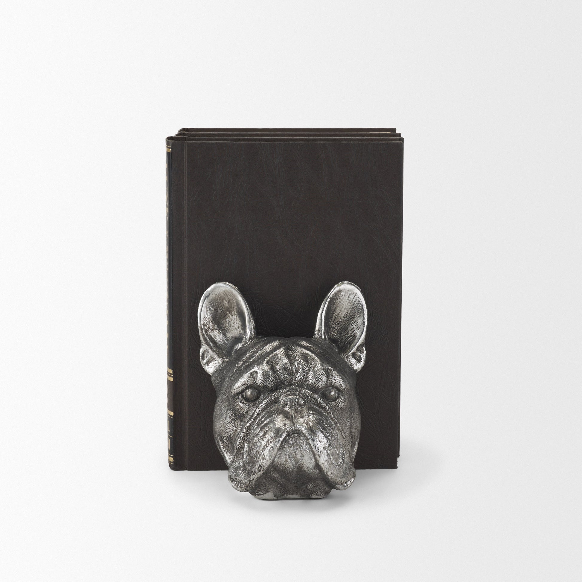 Bruno (Set of 2) 5L x 5W Silver American Bulldog Bookends