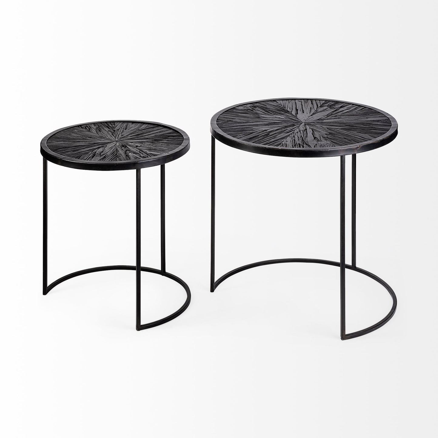 Chakra Accent Table Black Wood | Black Metal - accent-tables