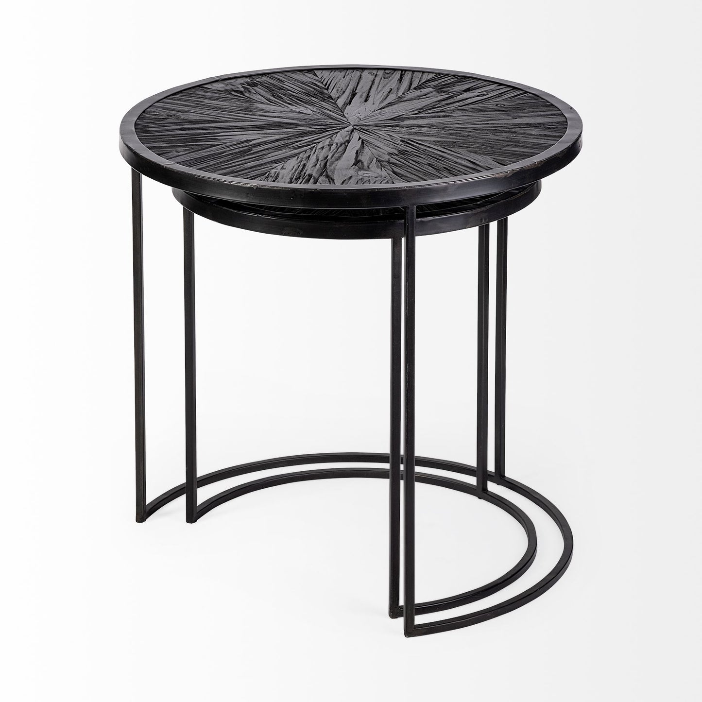 Chakra Accent Table Black Wood | Black Metal - accent-tables