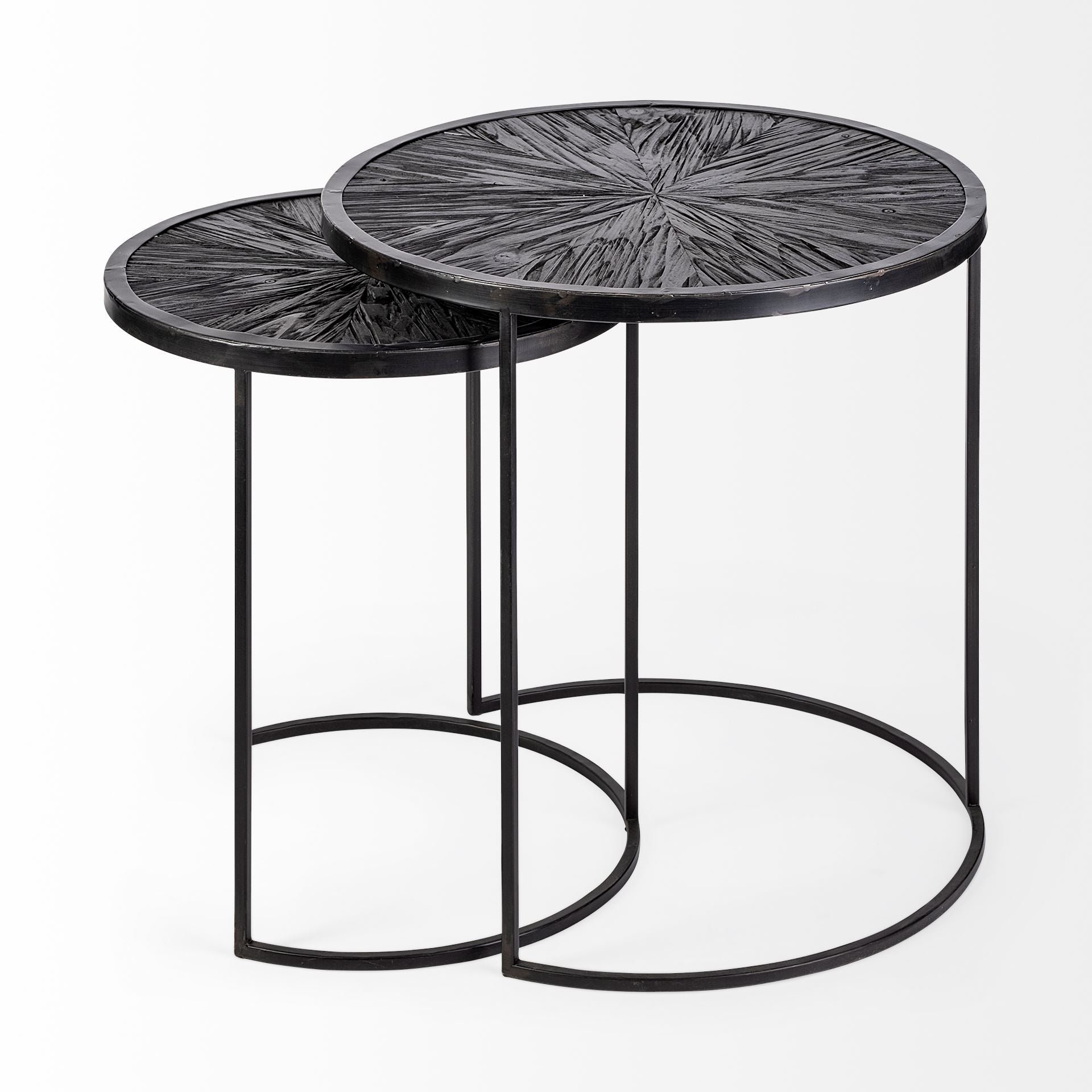 Chakra Accent Table Black Wood | Black Metal - accent-tables