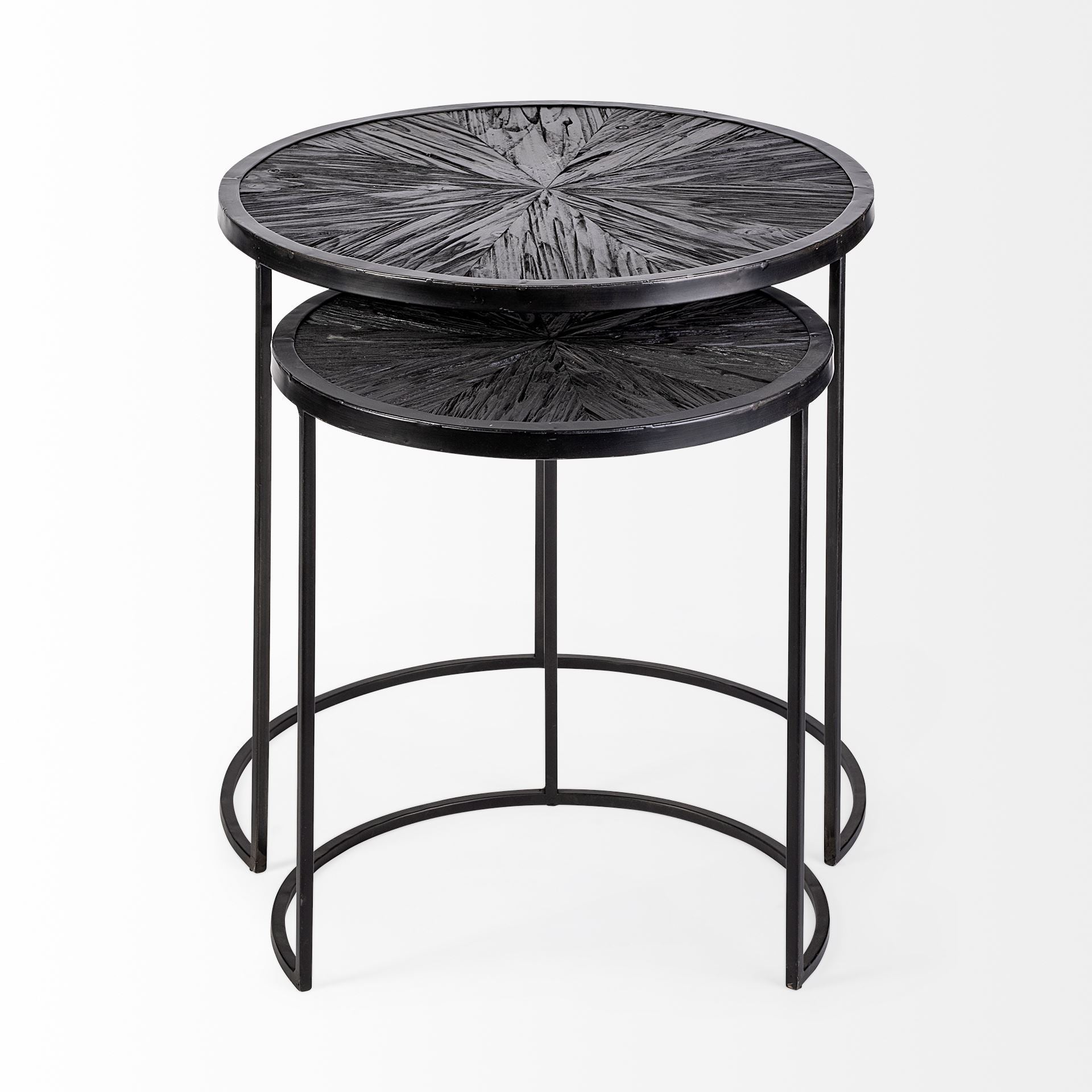 Chakra Accent Table Black Wood | Black Metal - accent-tables