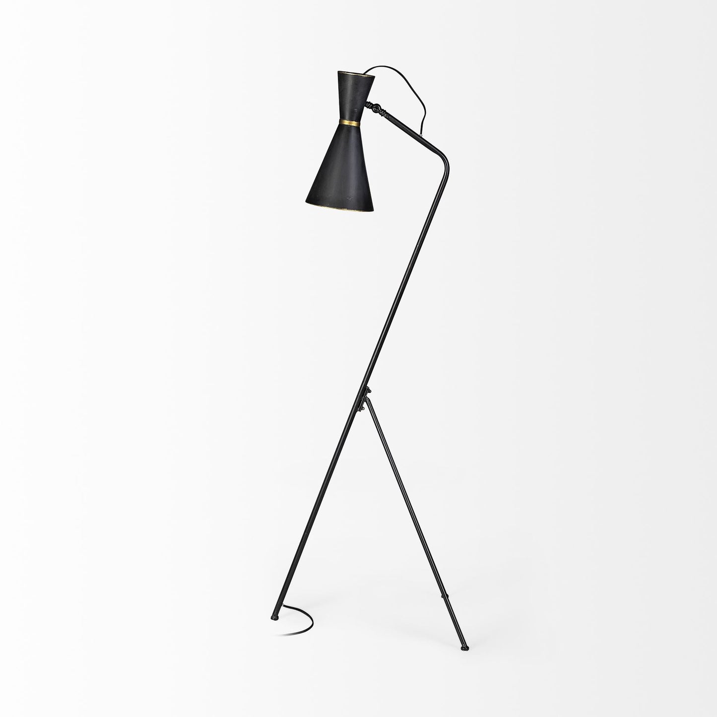 Eris Floor Lamp Black Metal | Brass Metal - floor-lamps