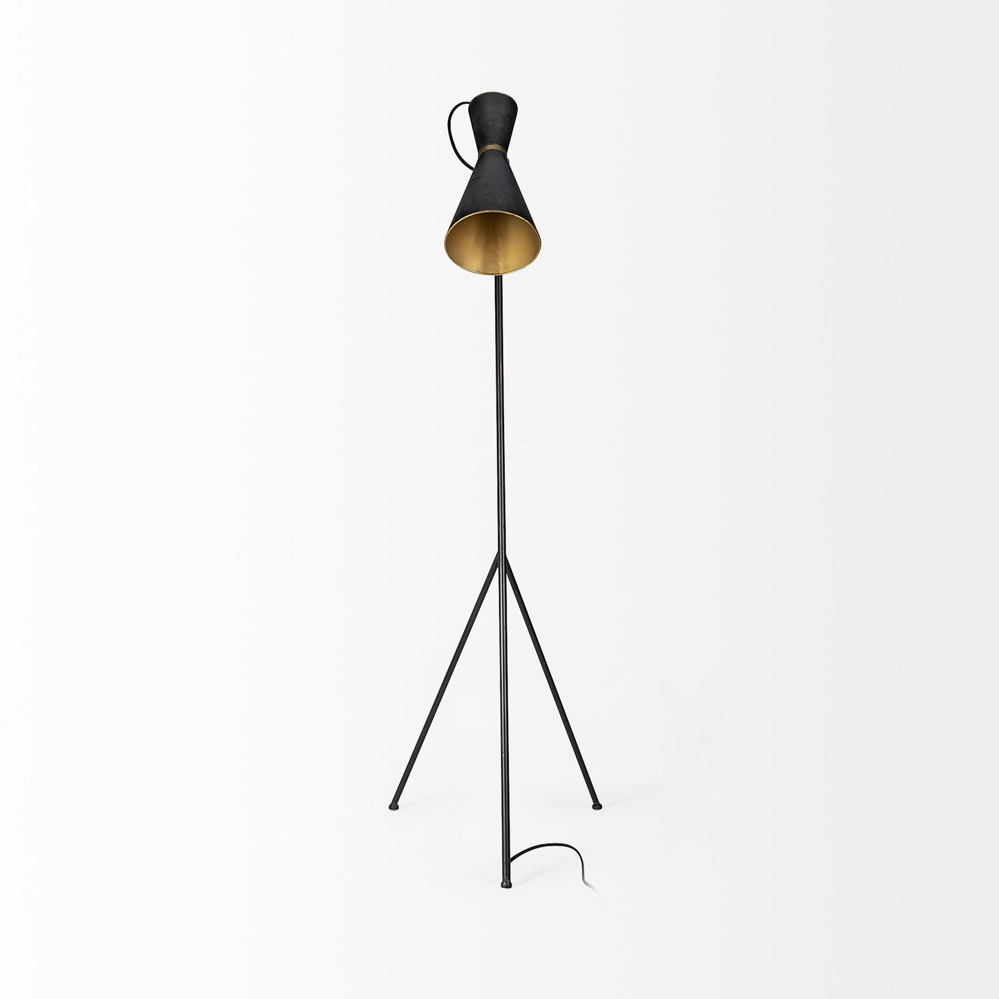 Eris Floor Lamp Black Metal | Brass Metal - floor-lamps