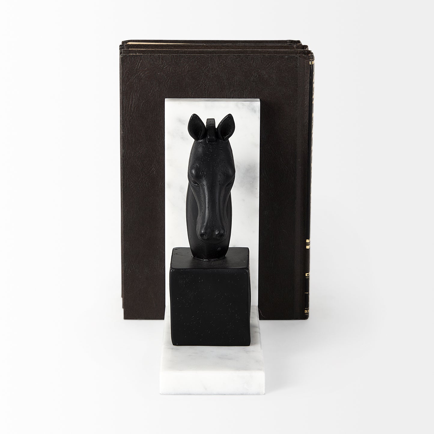 Hidalgo (Set of 2) 14L x 3W Black Majestic Horse Bookends