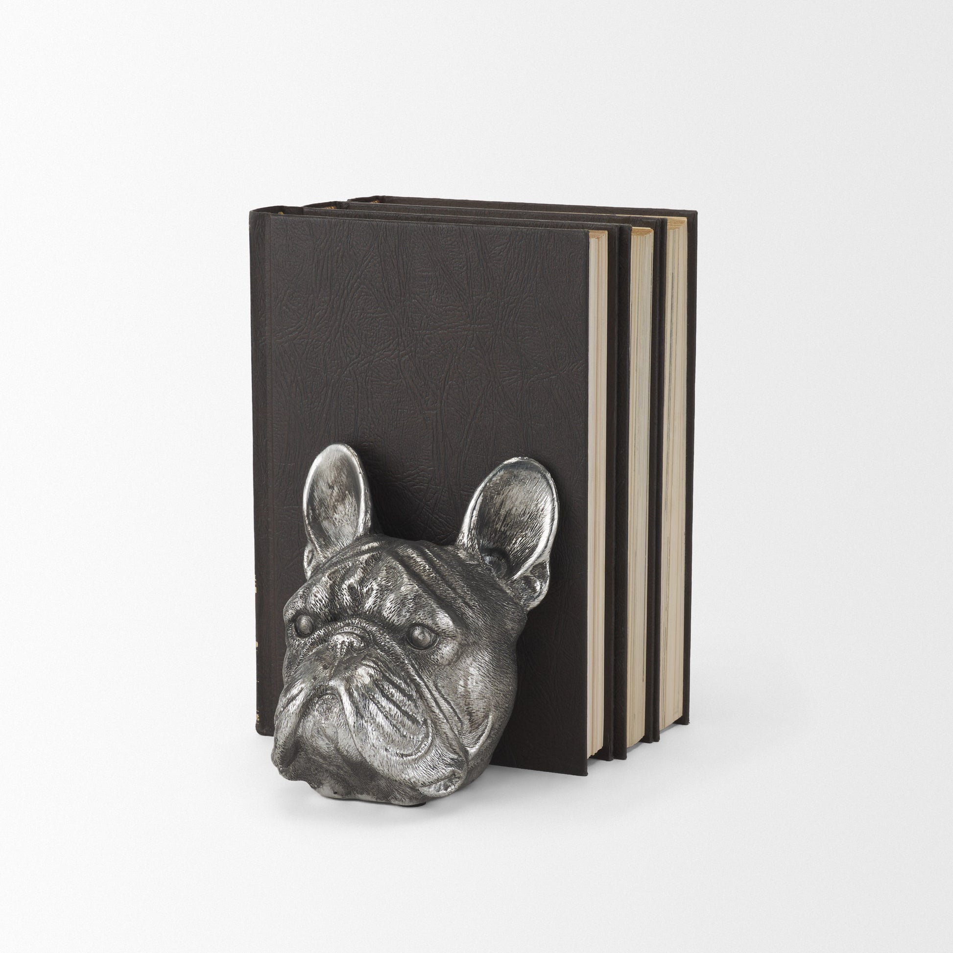 Bruno (Set of 2) 5L x 5W Silver American Bulldog Bookends