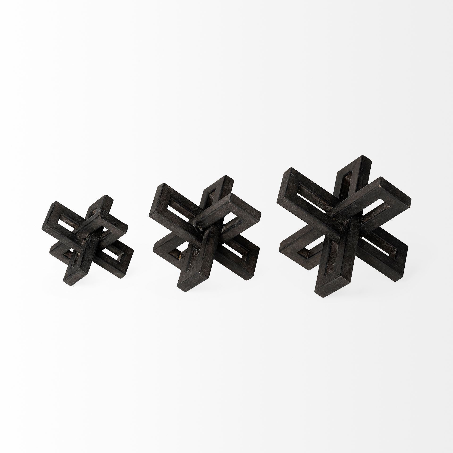 Aleph (Set of 3) Black Metal Small Medium & Large Jacks
