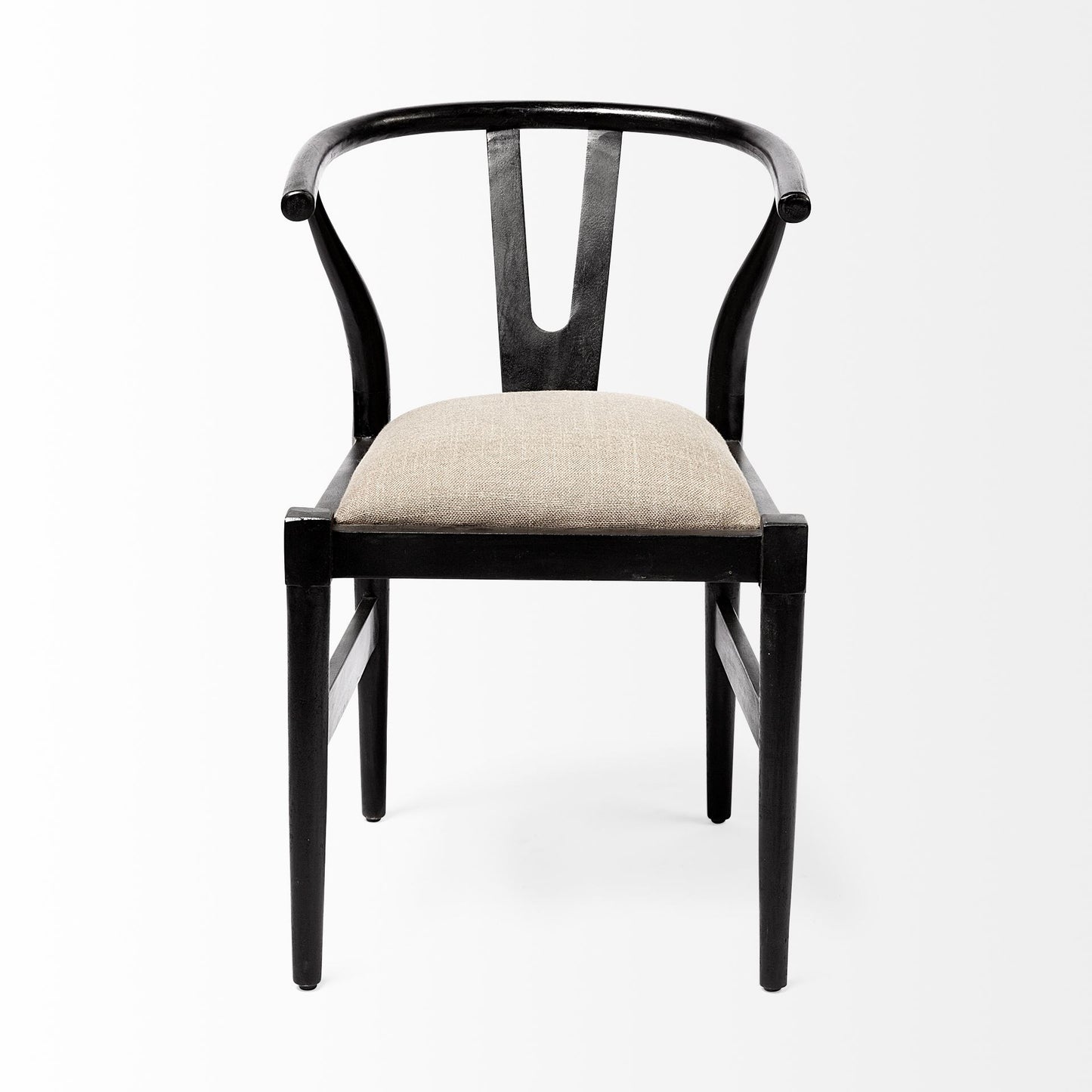 Trixie I  Black Wooden Base w/ Dark Taupe Fabric Seat Dining Chair