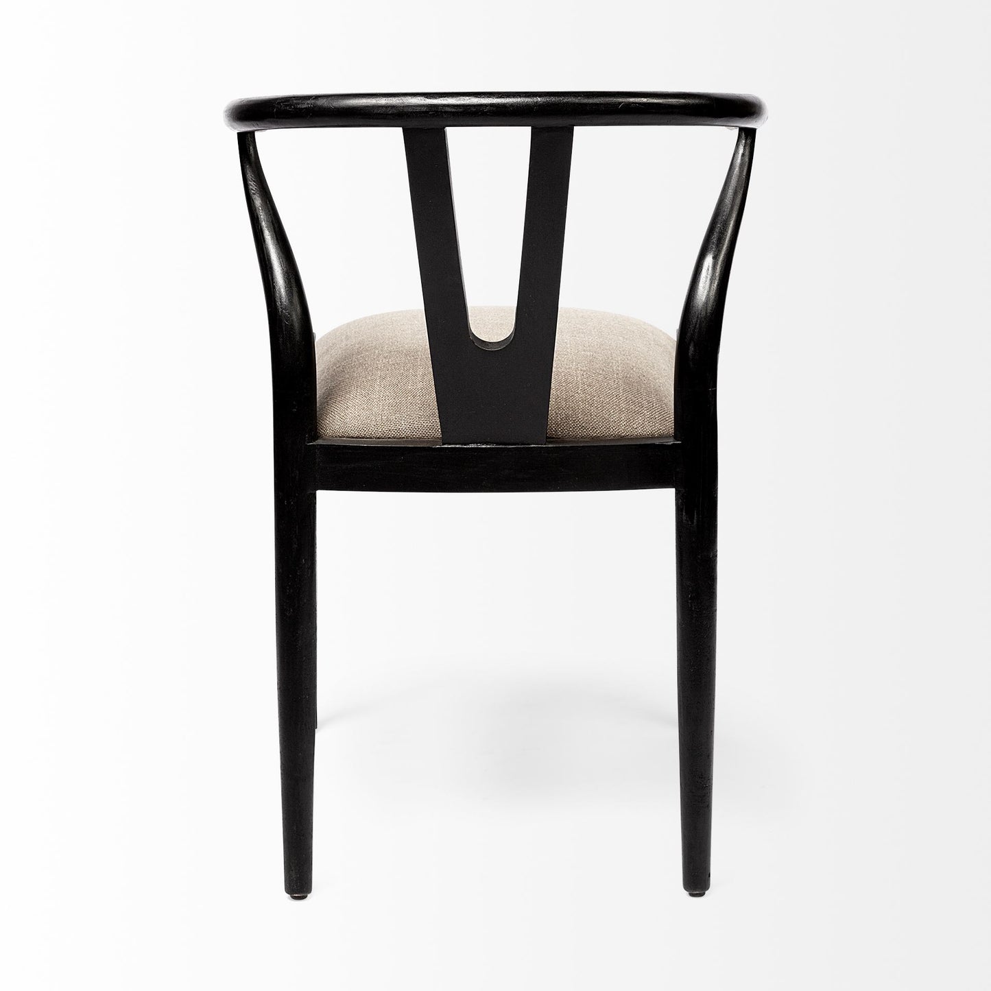 Trixie I  Black Wooden Base w/ Dark Taupe Fabric Seat Dining Chair