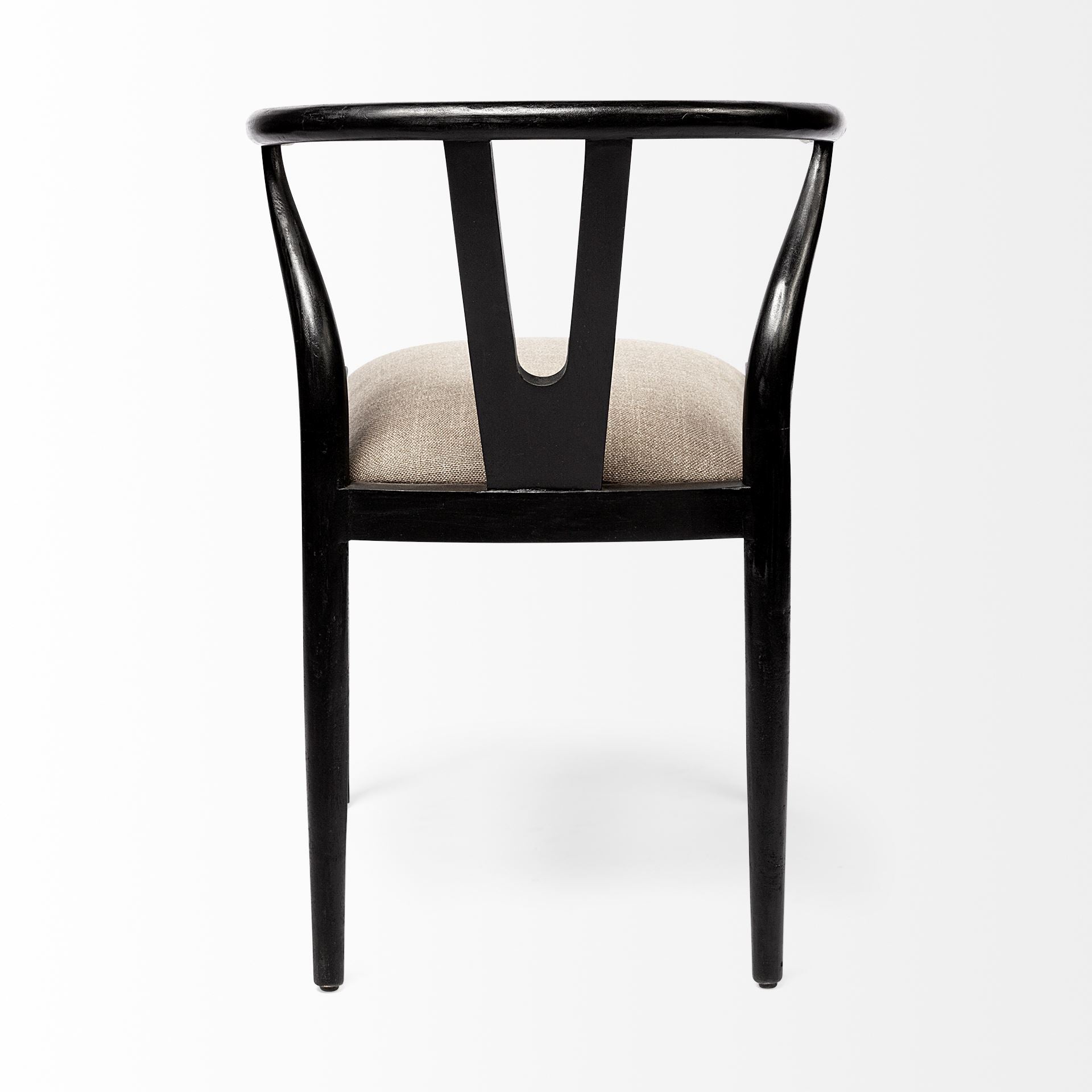 Trixie I  Black Wooden Base w/ Dark Taupe Fabric Seat Dining Chair