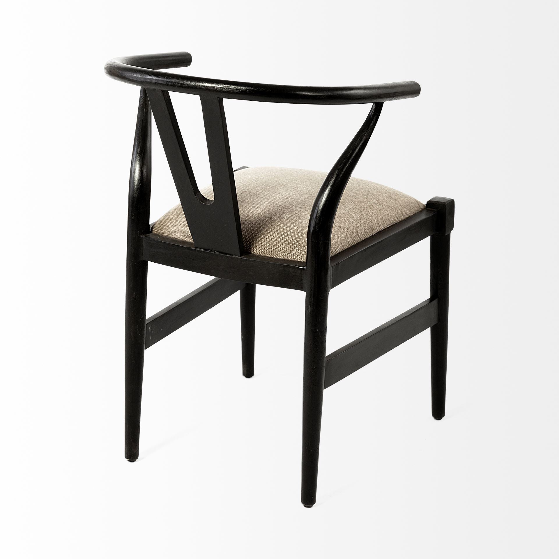 Trixie I  Black Wooden Base w/ Dark Taupe Fabric Seat Dining Chair