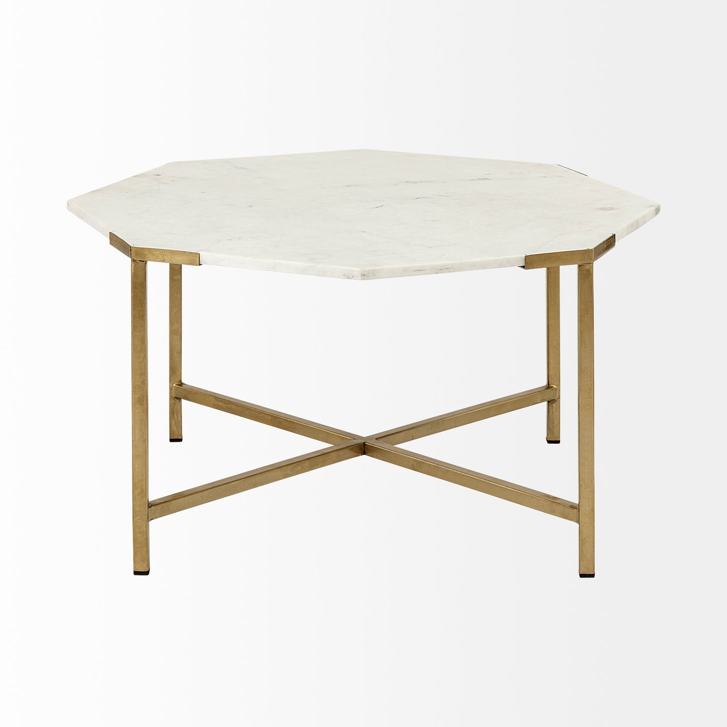 Vincent Coffee Table White Marble | Gold Metal - coffee-tables