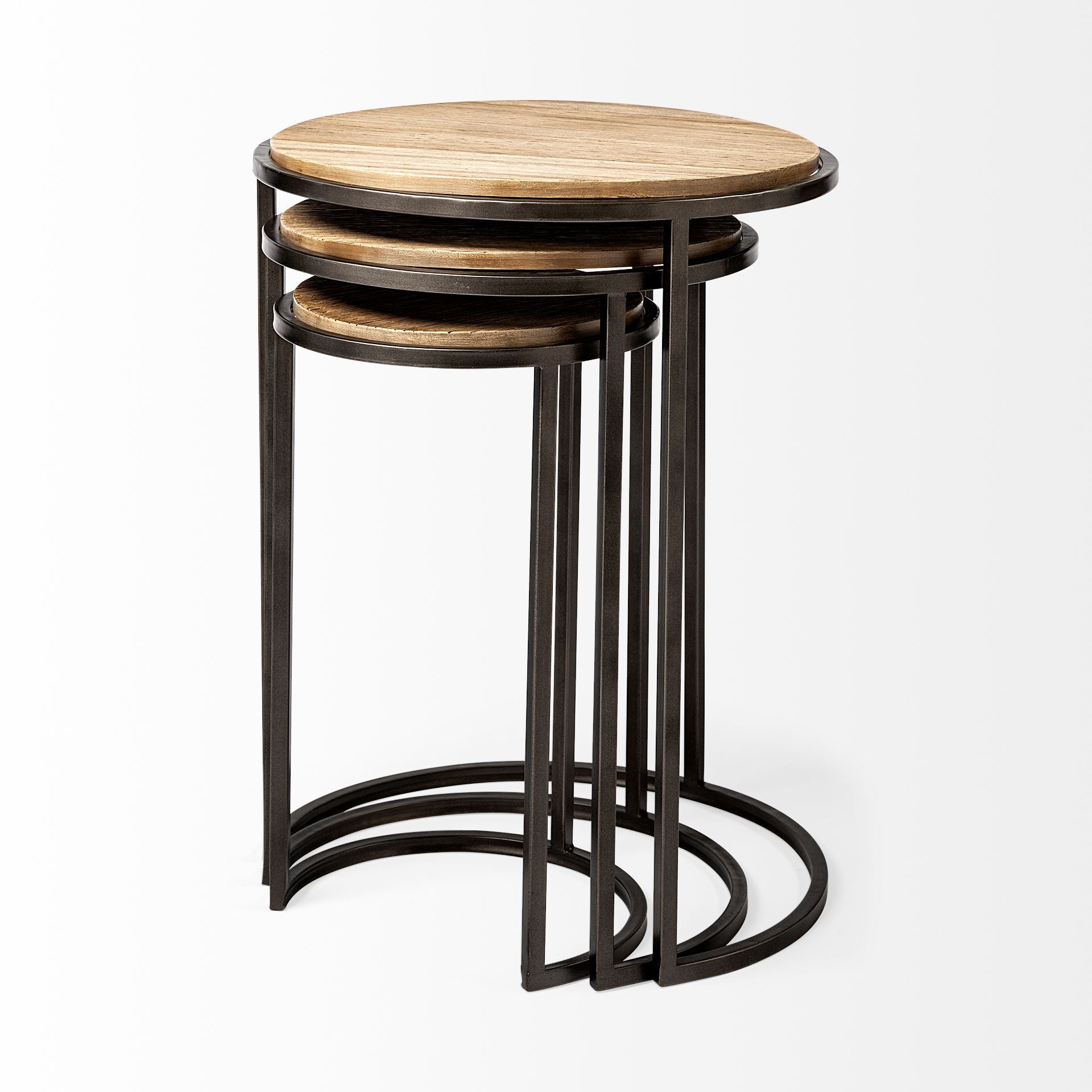 Glover Accent Table Brown Wood | Black Metal - accent-tables