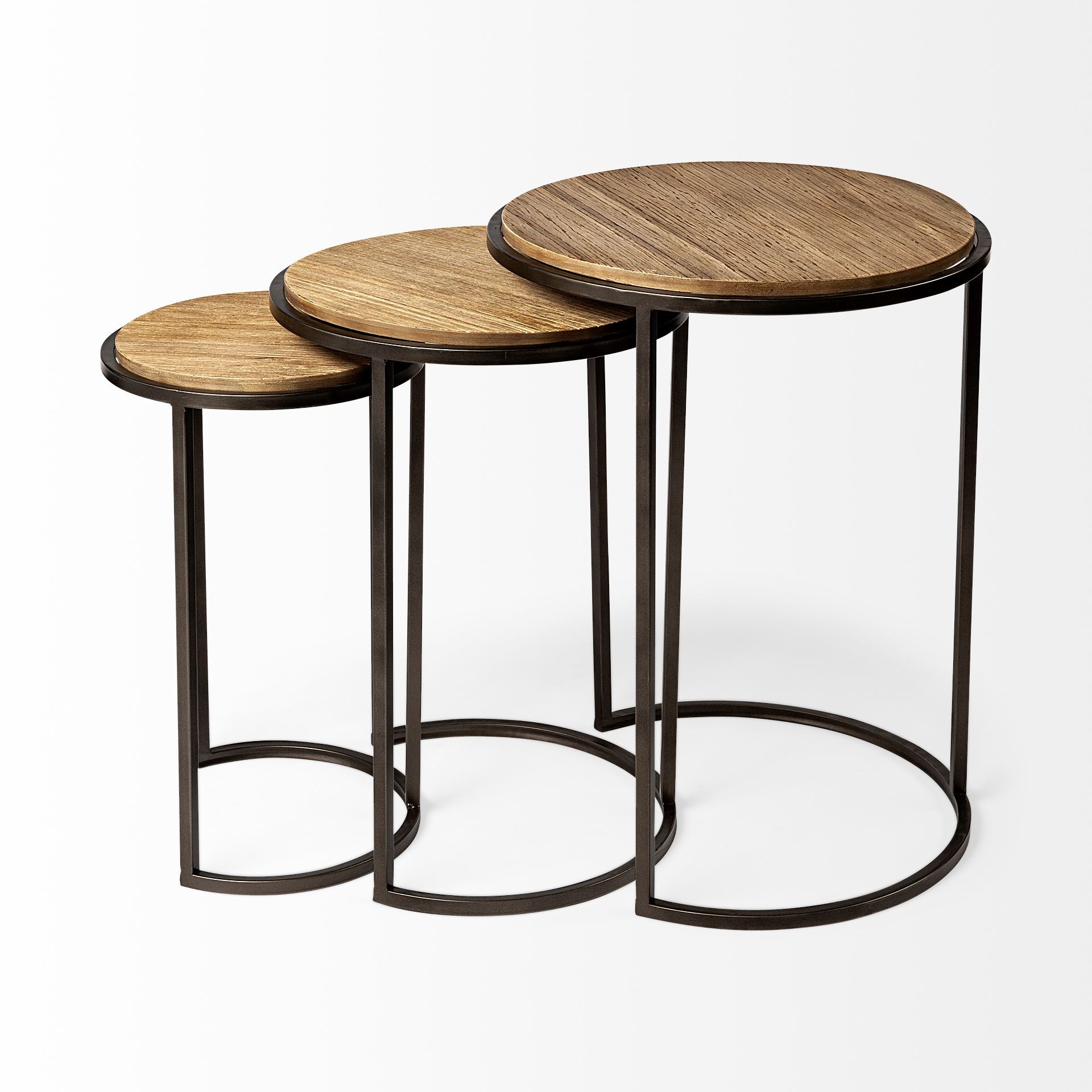 Glover Accent Table Brown Wood | Black Metal - accent-tables
