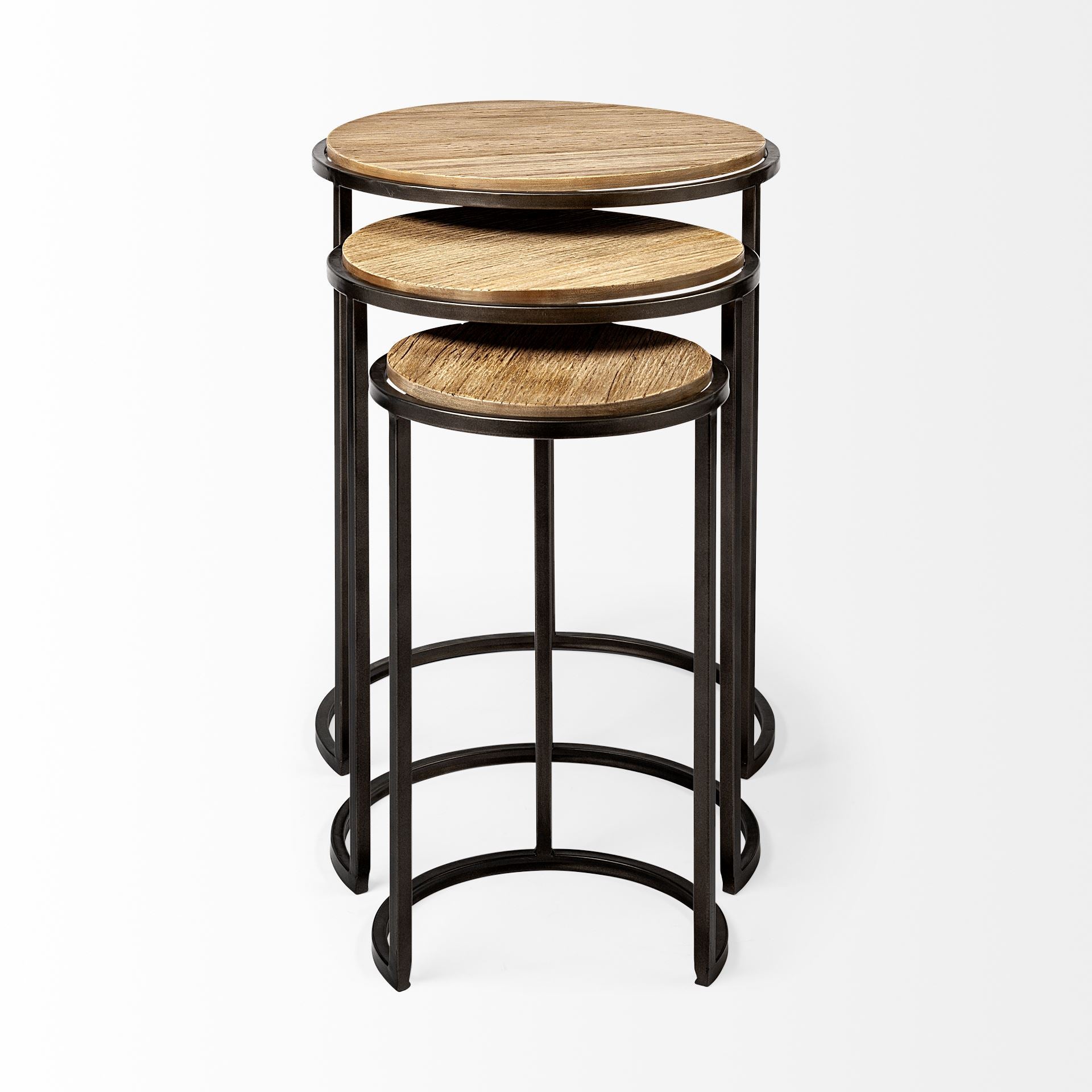 Glover Accent Table Brown Wood | Black Metal - accent-tables