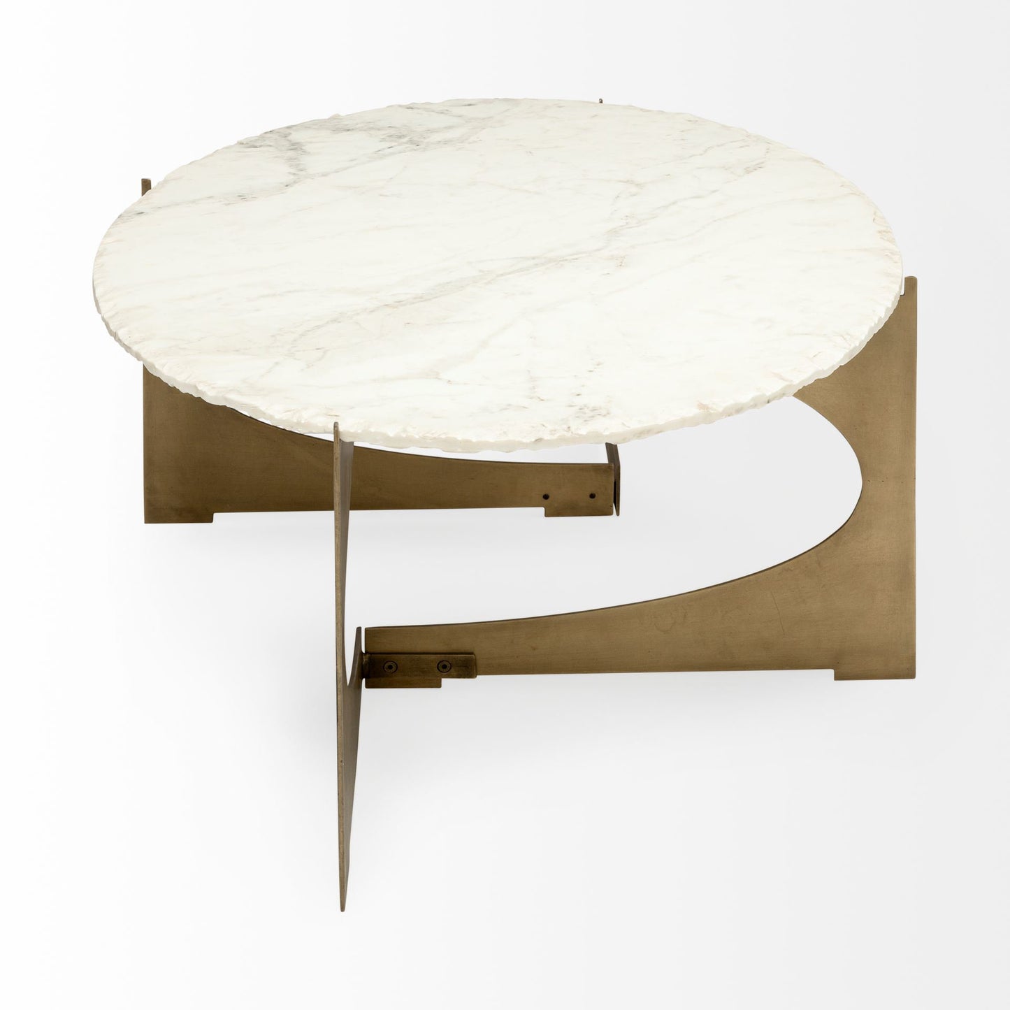 Reinhold Oval Coffee Table White Marble | Gold Metal | Oval - coffee-tables