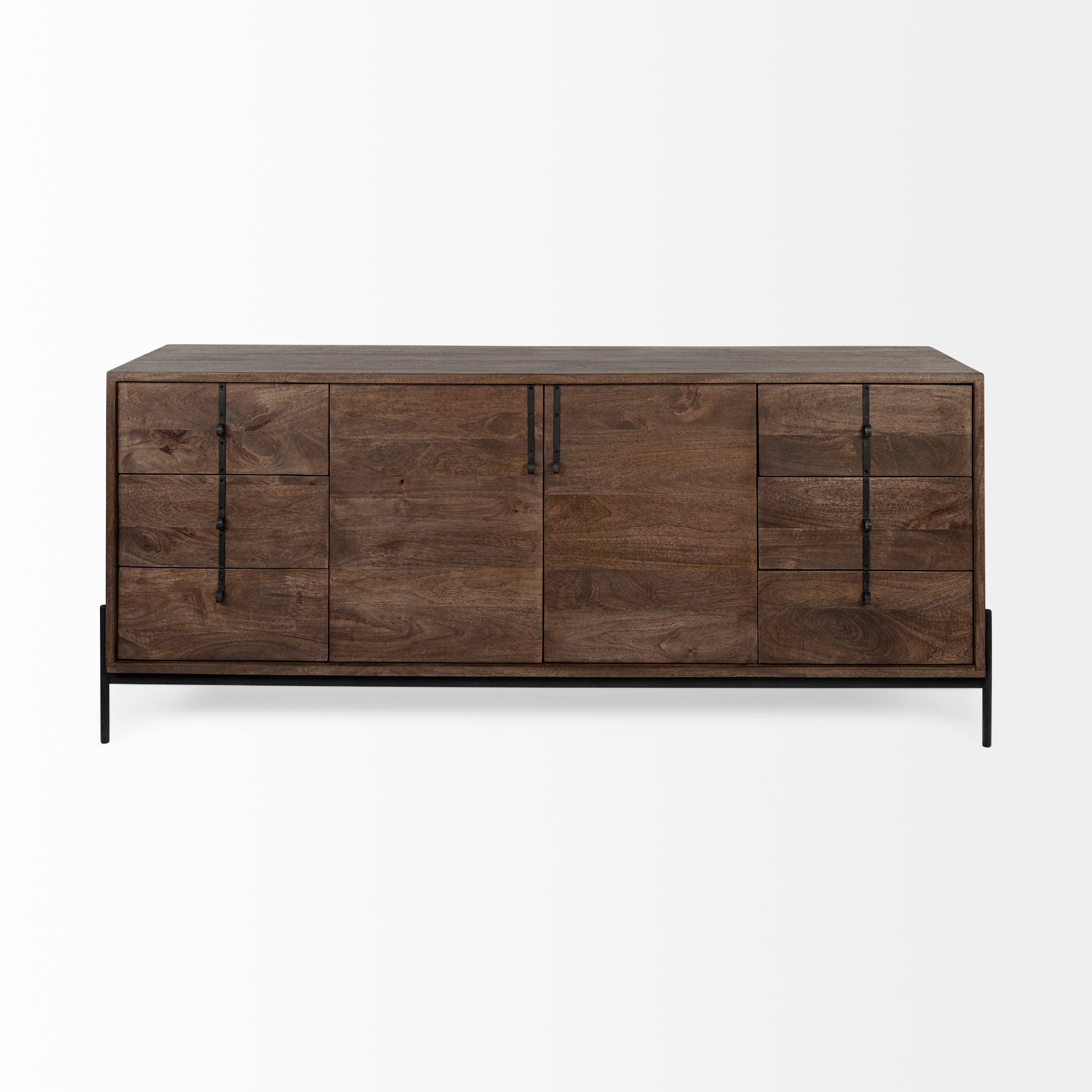 Glenn Sideboard Brown Wood | Black Metal - sideboards-and-buffets