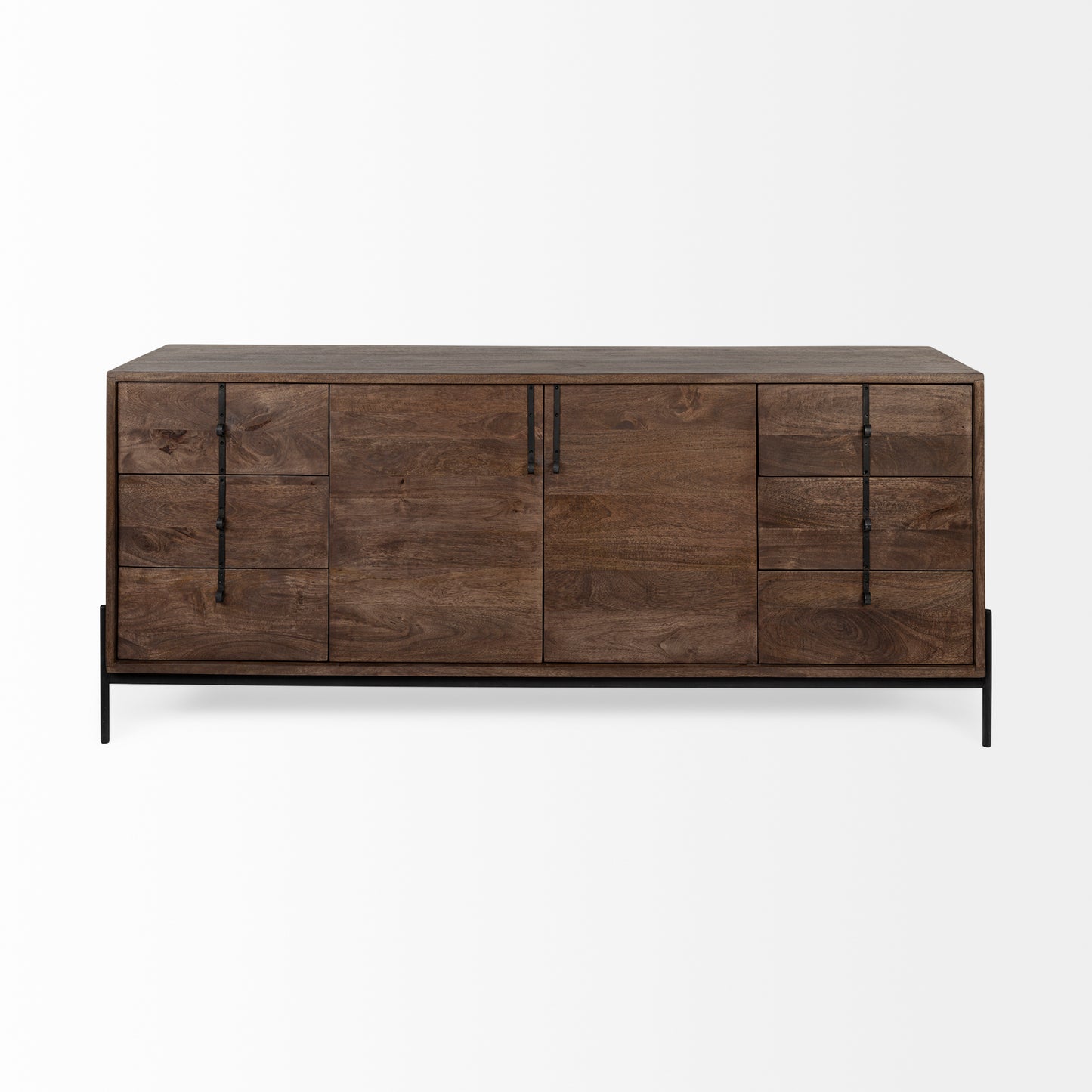 Glenn Sideboard Brown Wood | Black Metal - sideboards-and-buffets