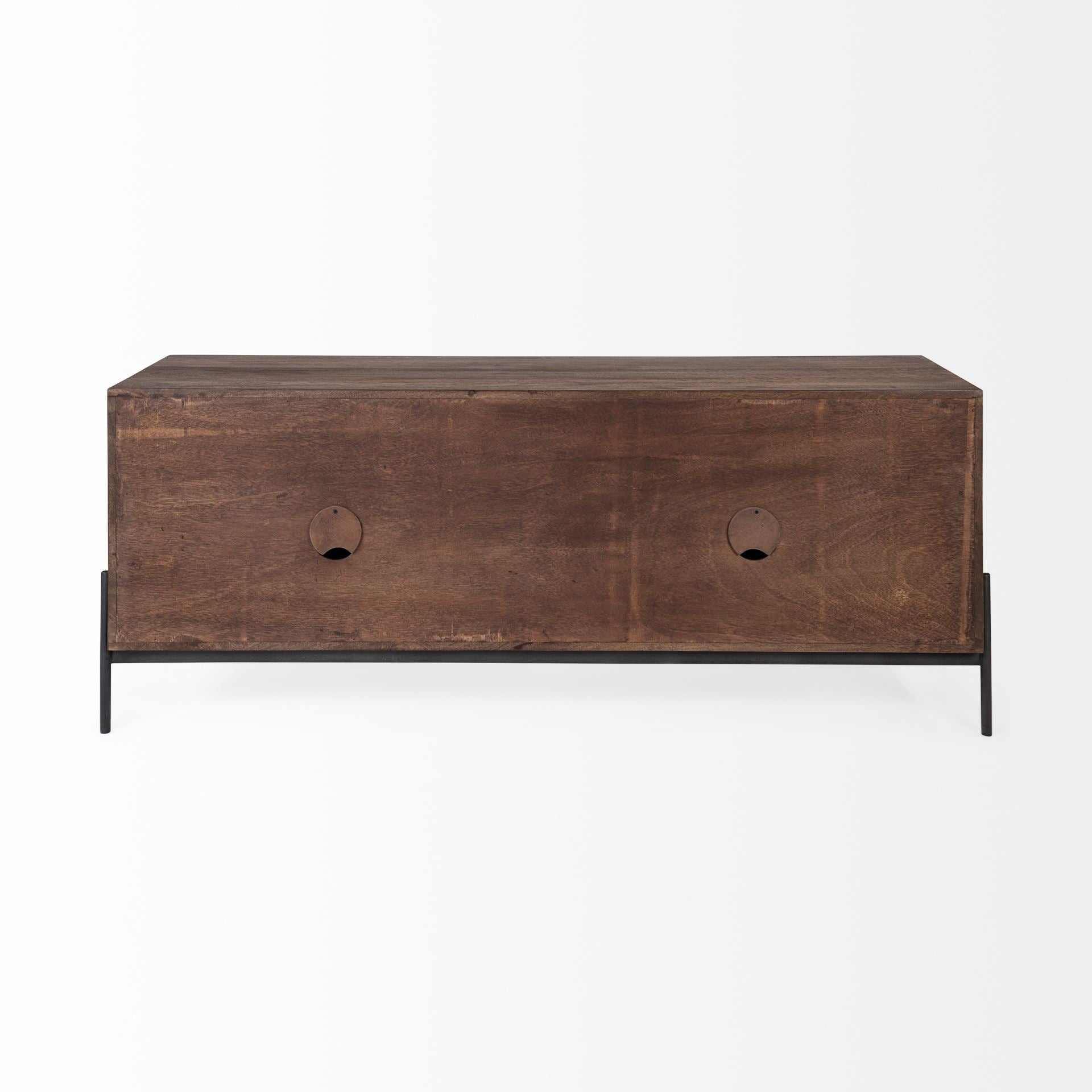 Glenn Media Console Brown Wood | Black Metal - media-console