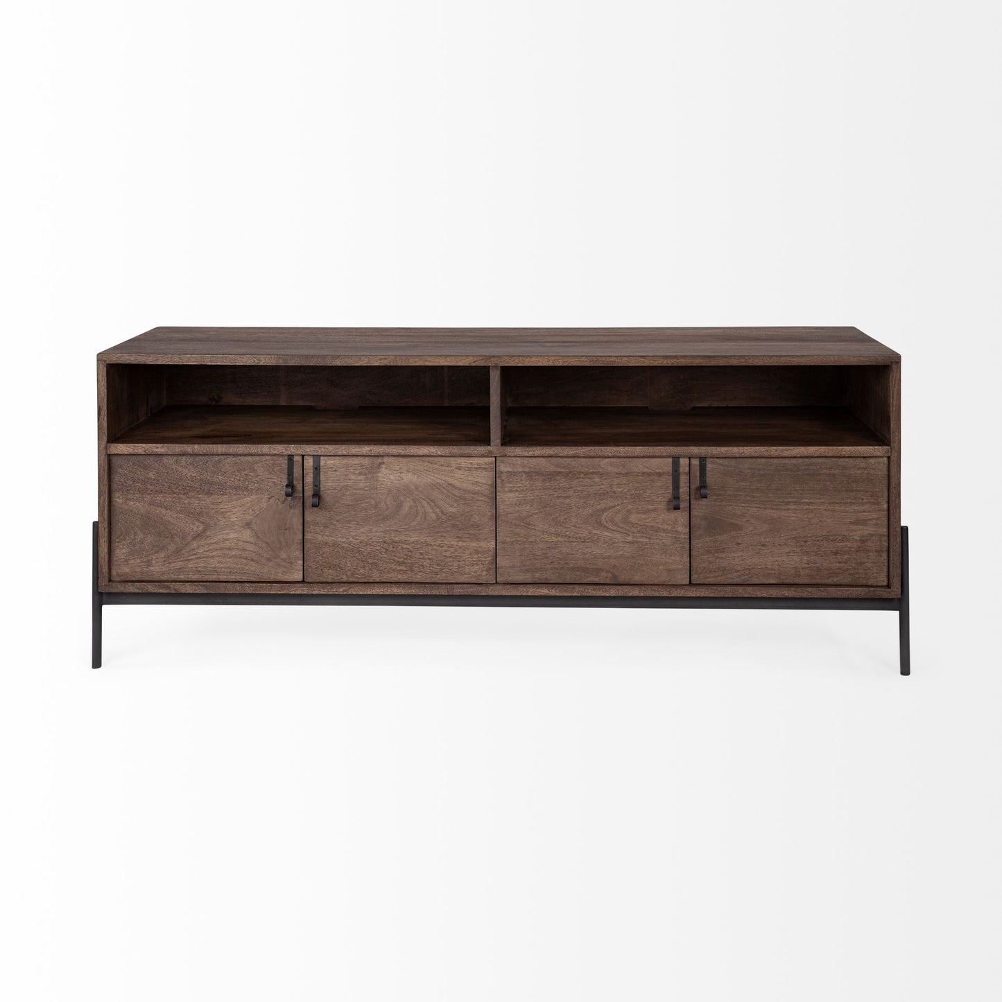 Glenn Media Console Brown Wood | Black Metal - media-console