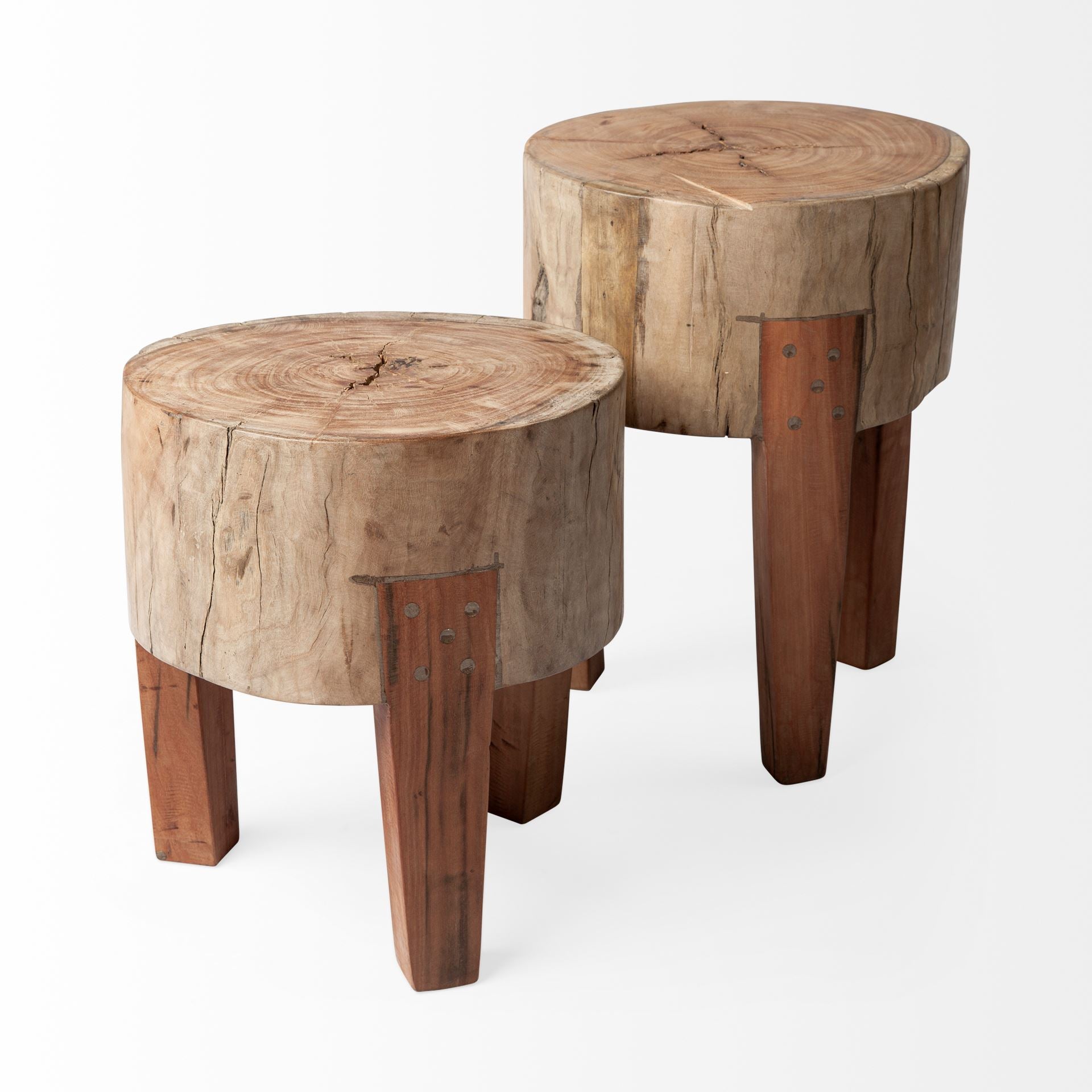 Asco Stool Reclaimed Wood | 18H - ottoman-and-poufs