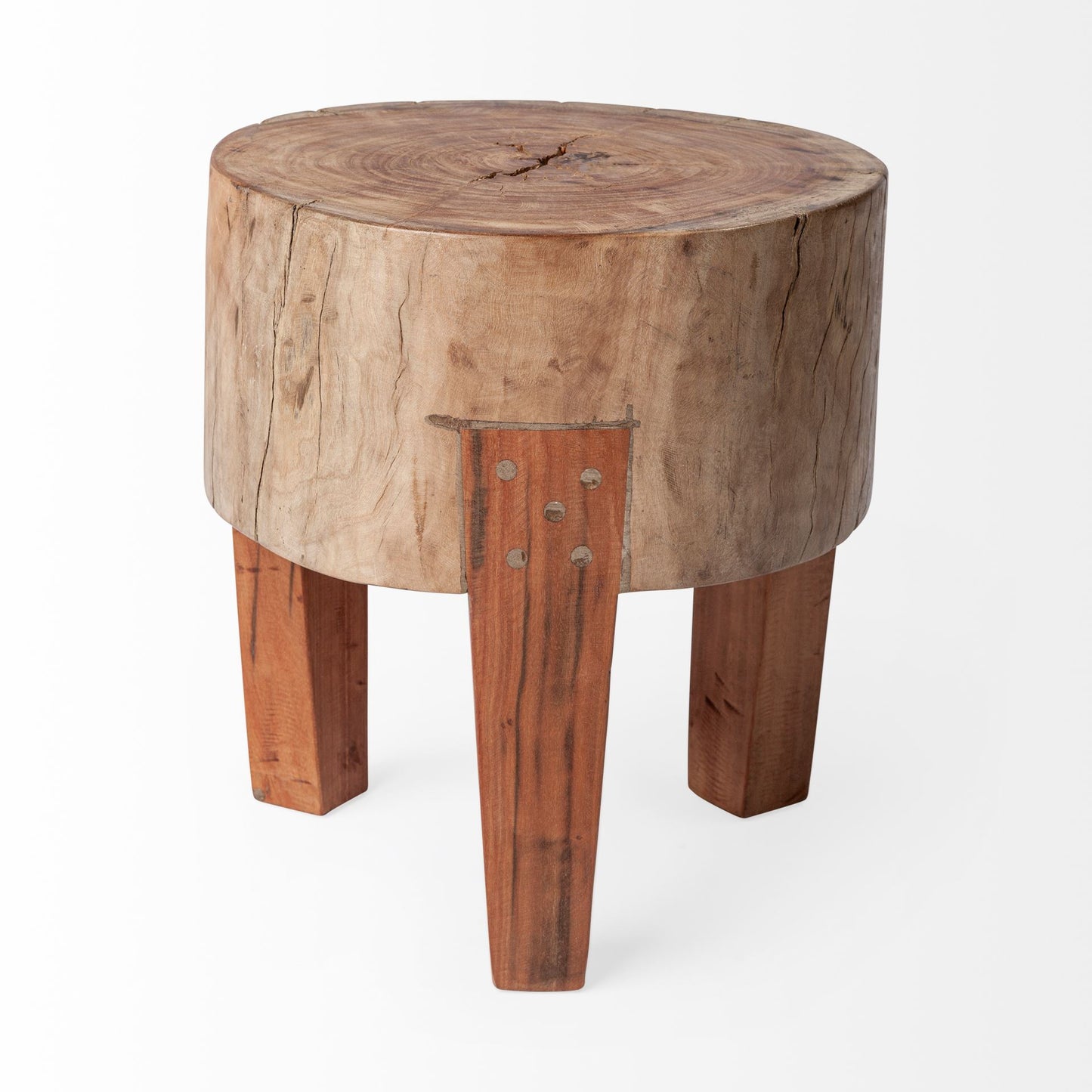 Asco Stool Reclaimed Wood | 15H - ottoman-and-poufs