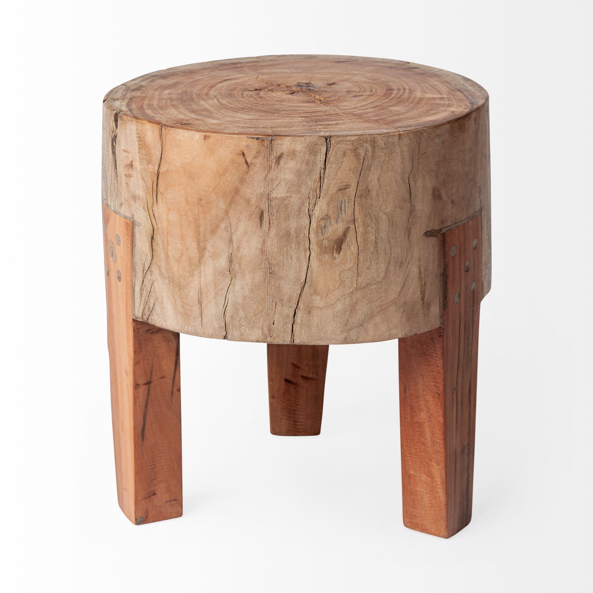 Asco Stool Reclaimed Wood | 15H - ottoman-and-poufs