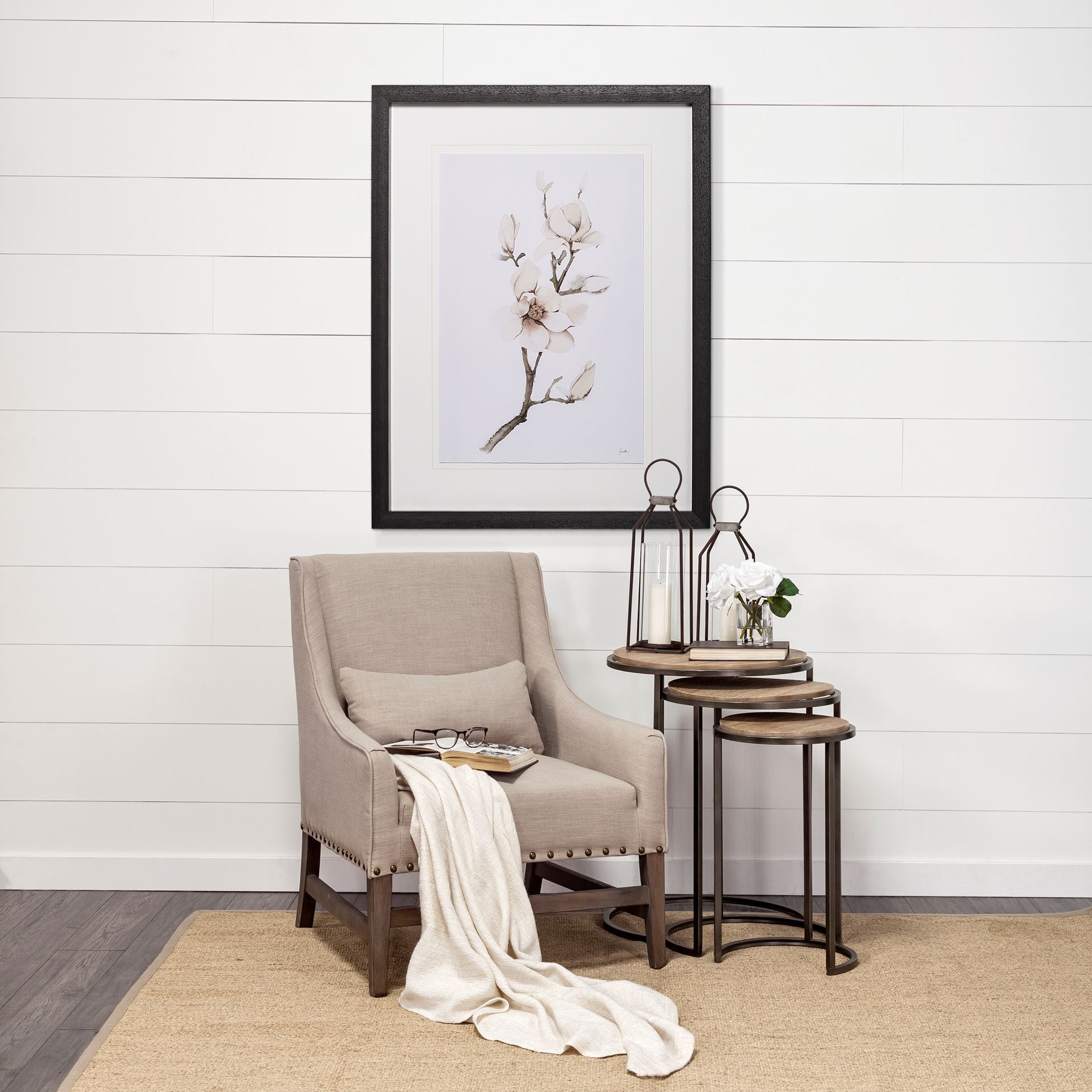 Glover Accent Table Brown Wood | Black Metal - accent-tables