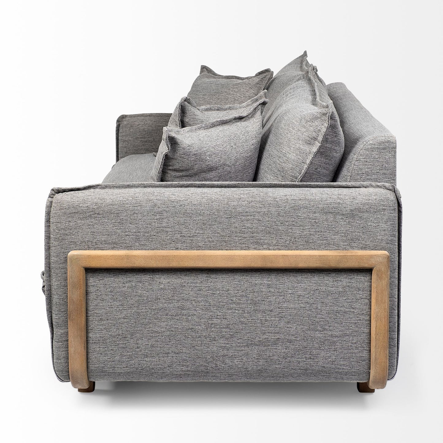 Roy I 84" Castlerock Gray Upholstered Three Seater Sofa