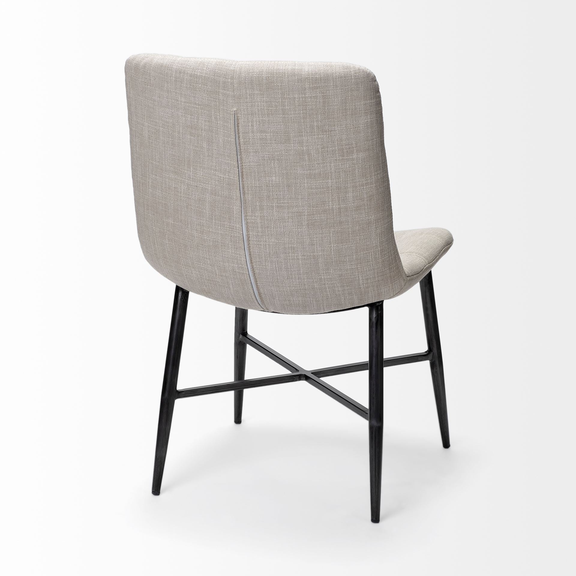 Barrow Dining Chair Beige Fabric | Black Metal - dining-chairs