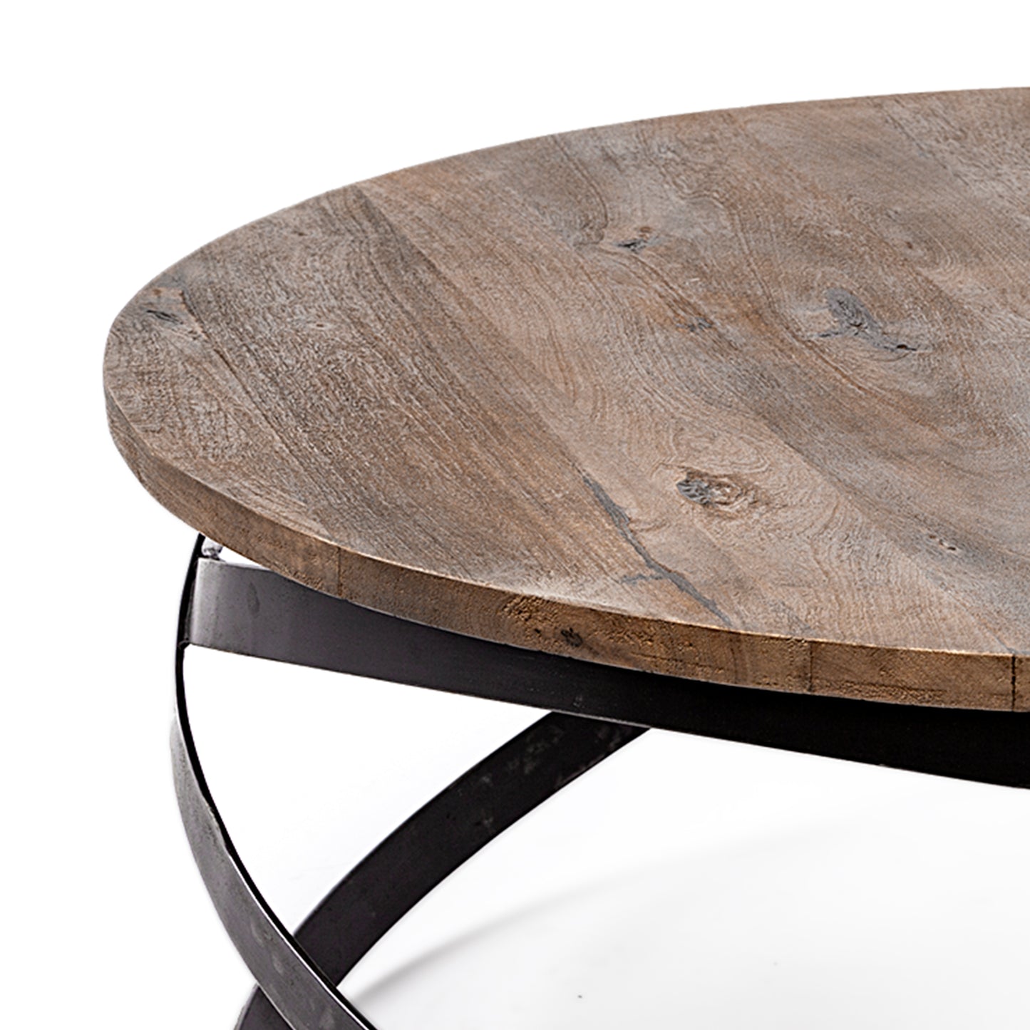 Triumph Coffee Table Brown Wood | Black Metal - coffee-tables