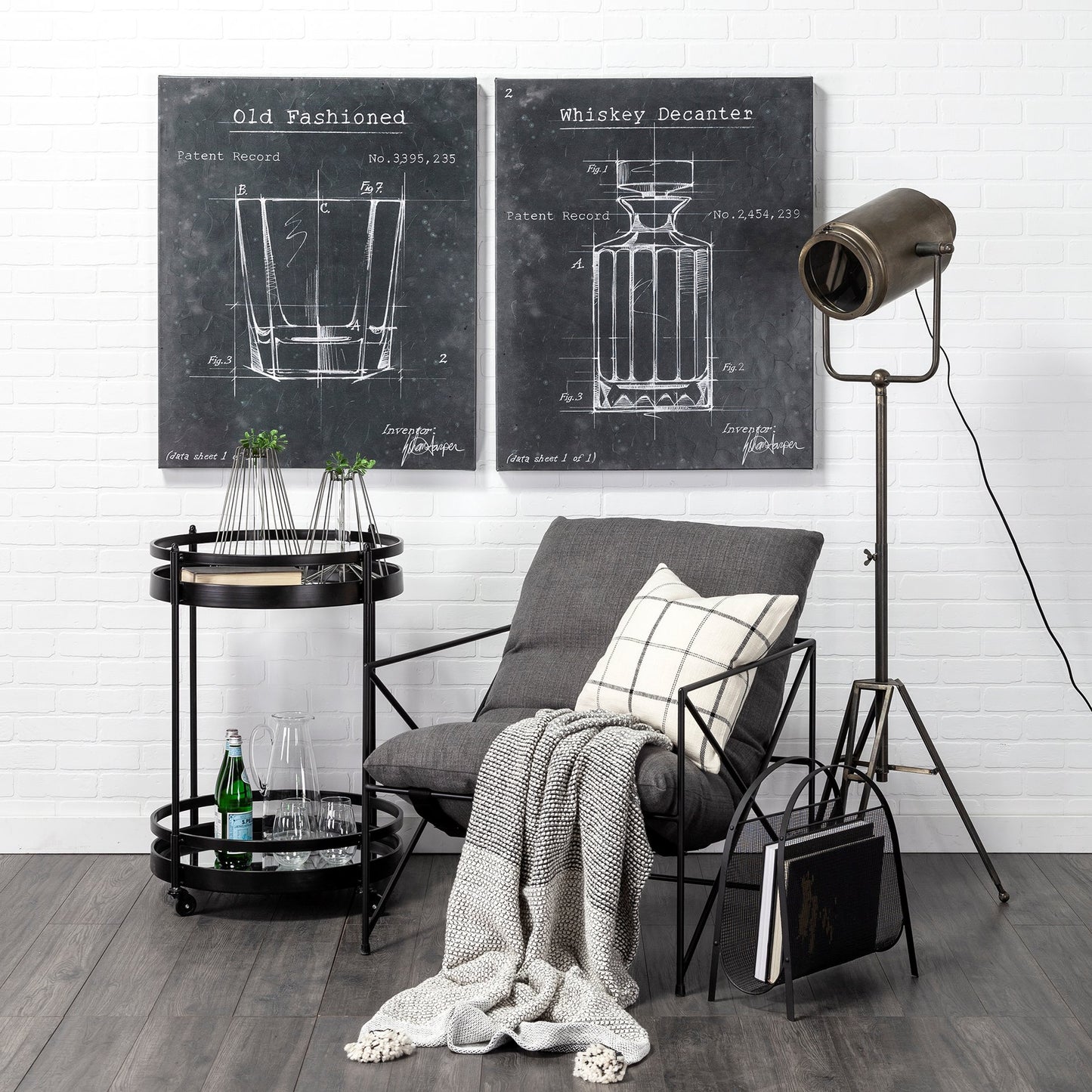 Debdou (61"H) Gold Metal Adjustable Cinema-Style Floor Lamp