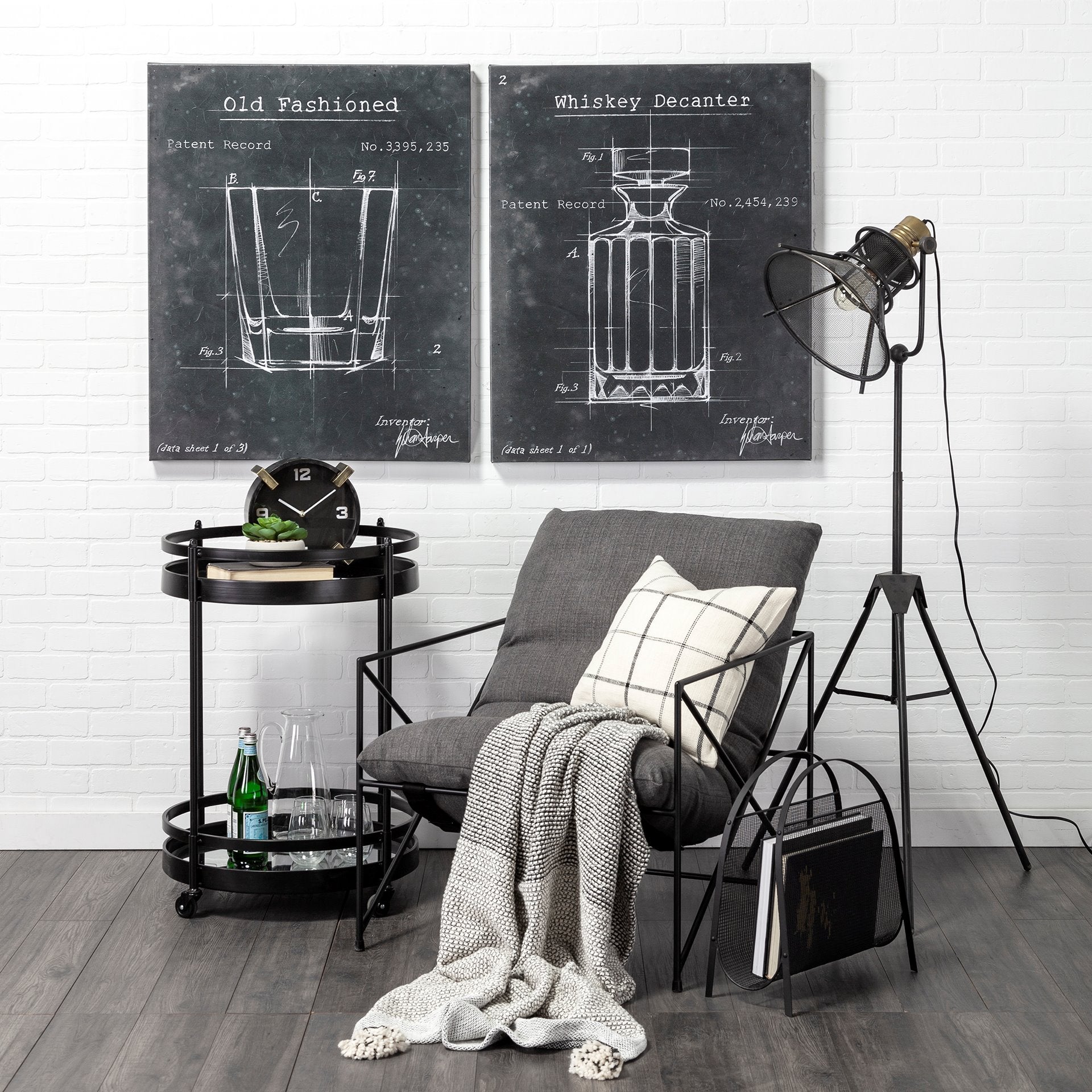 Ada Bar Cart Black Metal | Glass - bar-carts