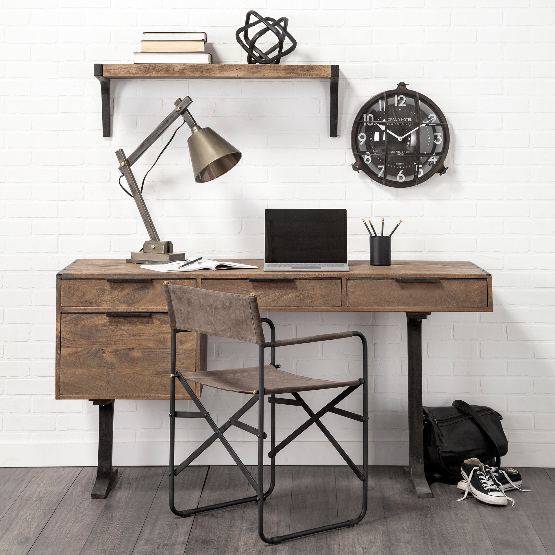 Bellmond 15L x 15H Large Industrial Wall Clock