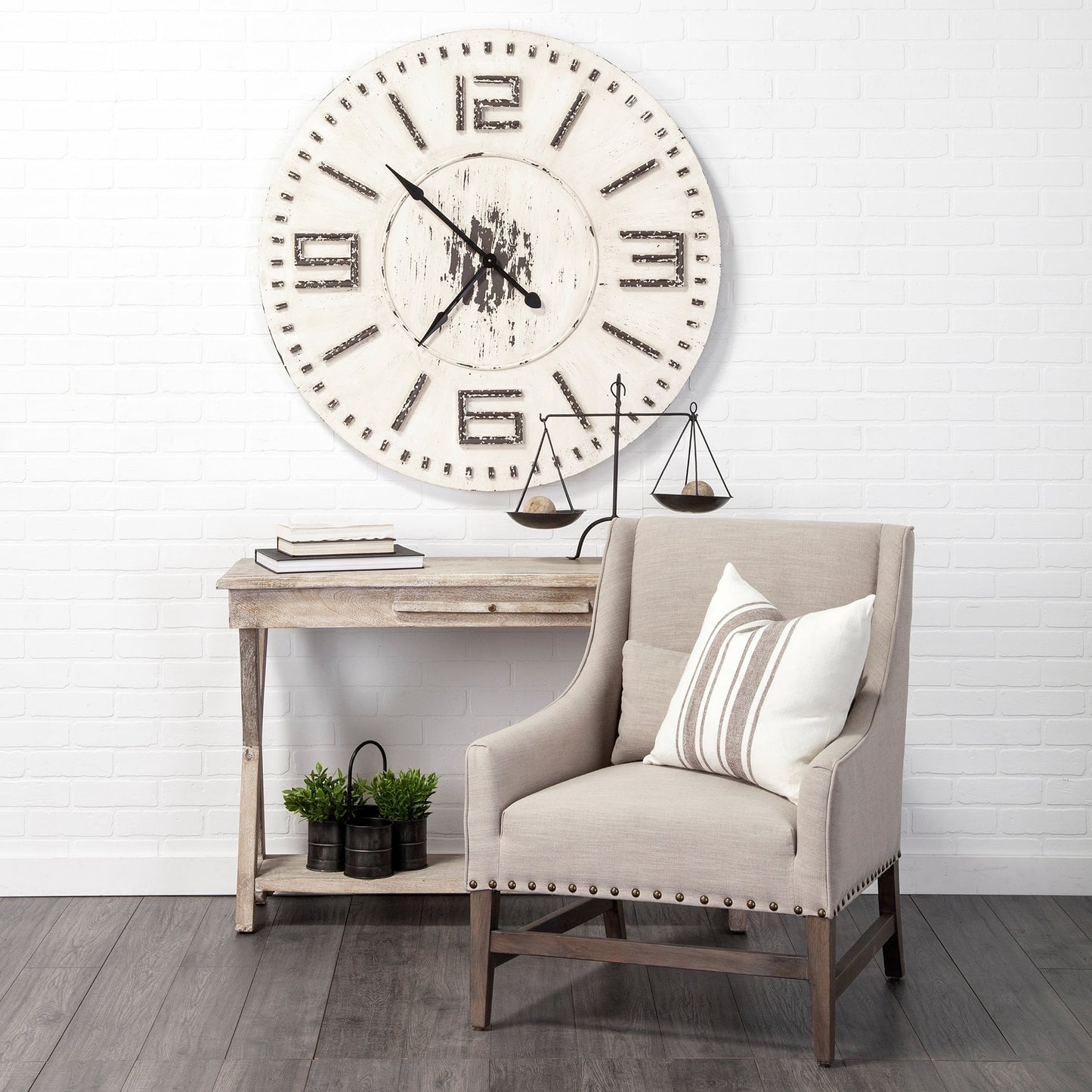 Devonshire Wall Clock Cream Wood | 42’’ - wall-clocks