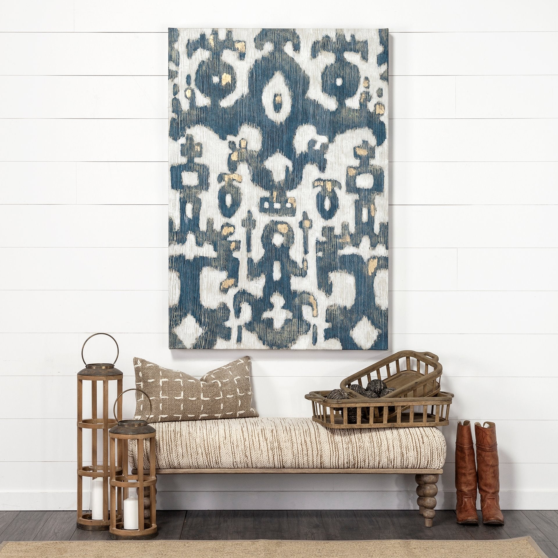 Alder Rectangle Bench Cream Fabric | Brown Wood - benches